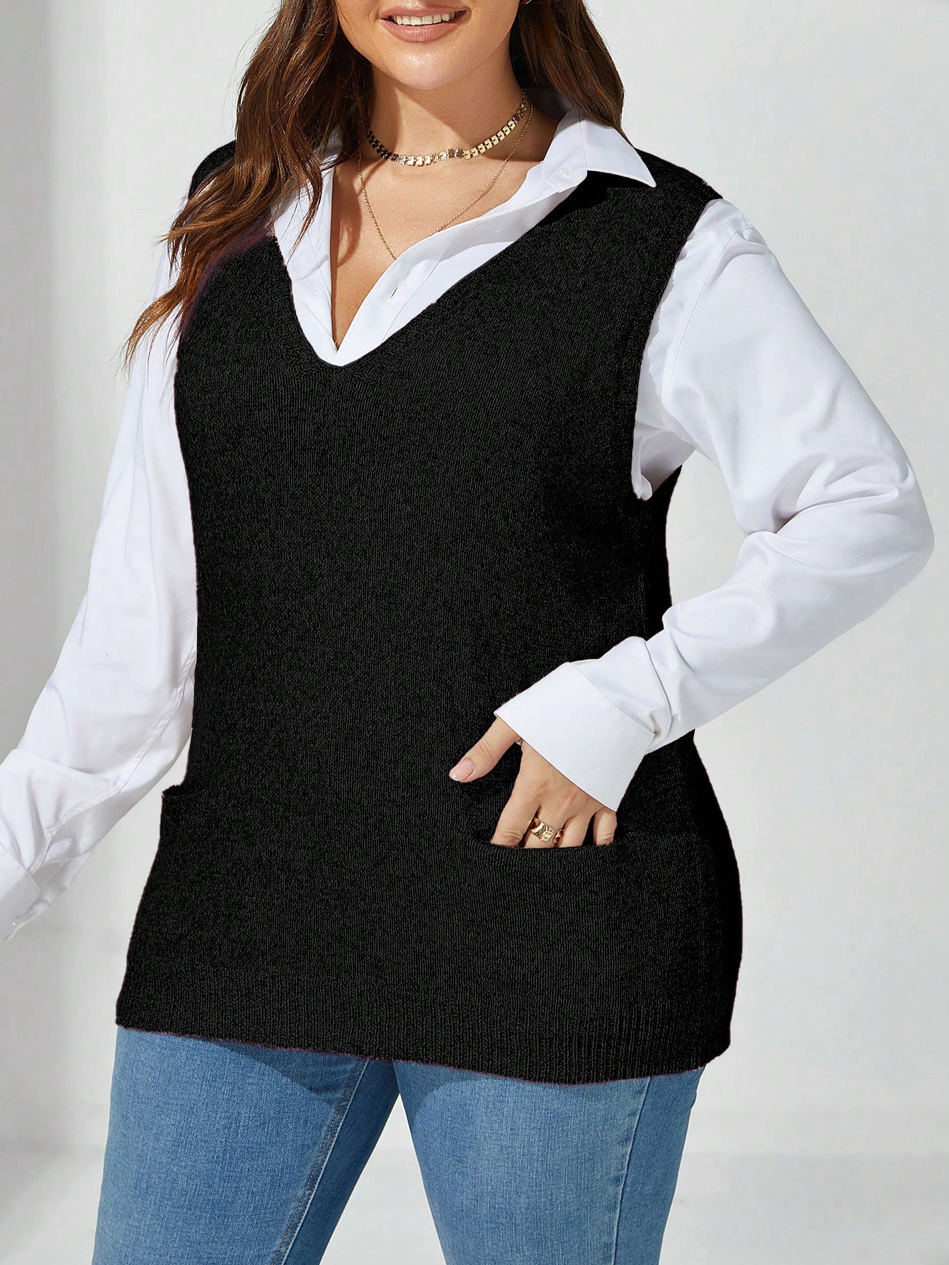 In Casual Plus Size Sweater Vests