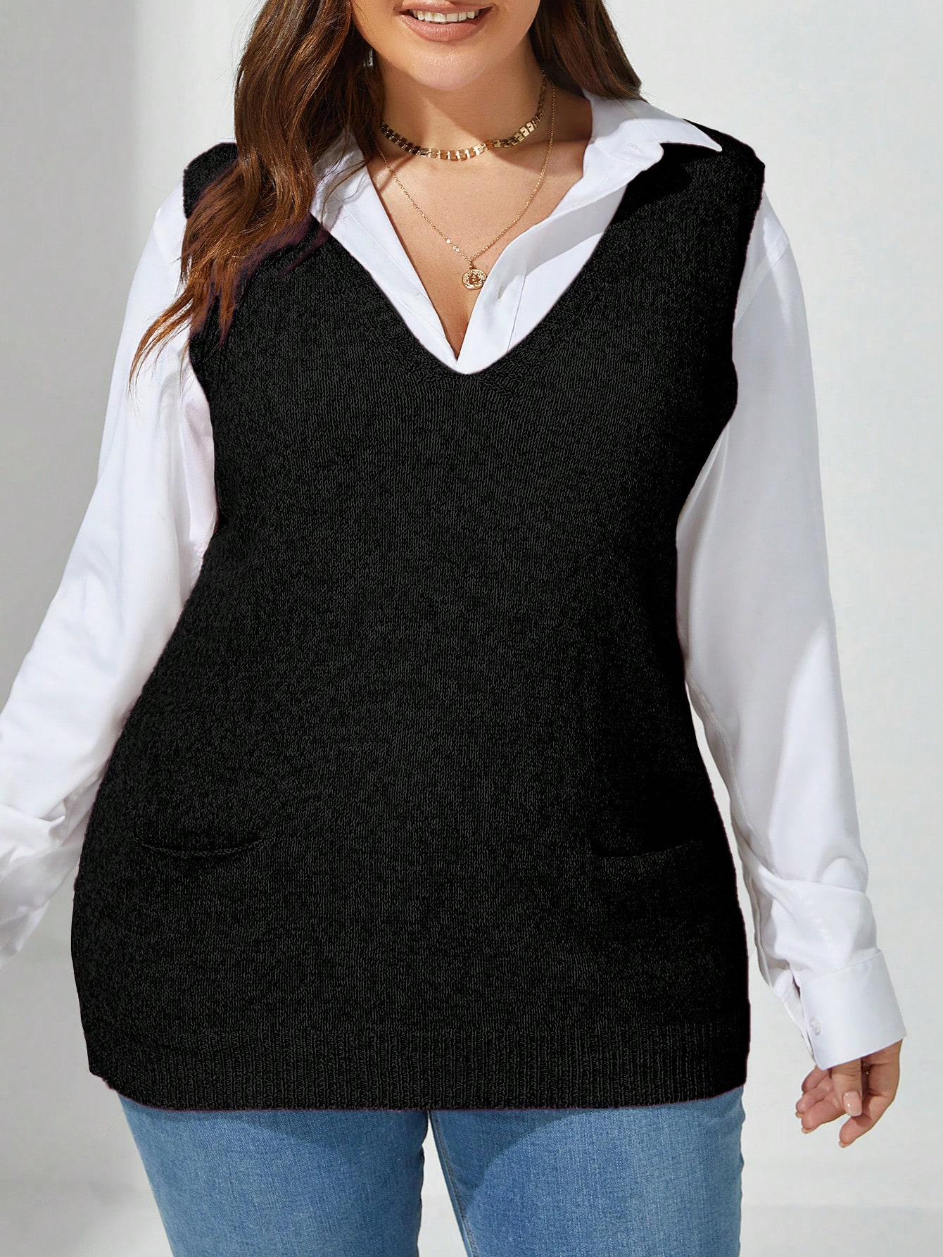 In Casual Plus Size Sweater Vests