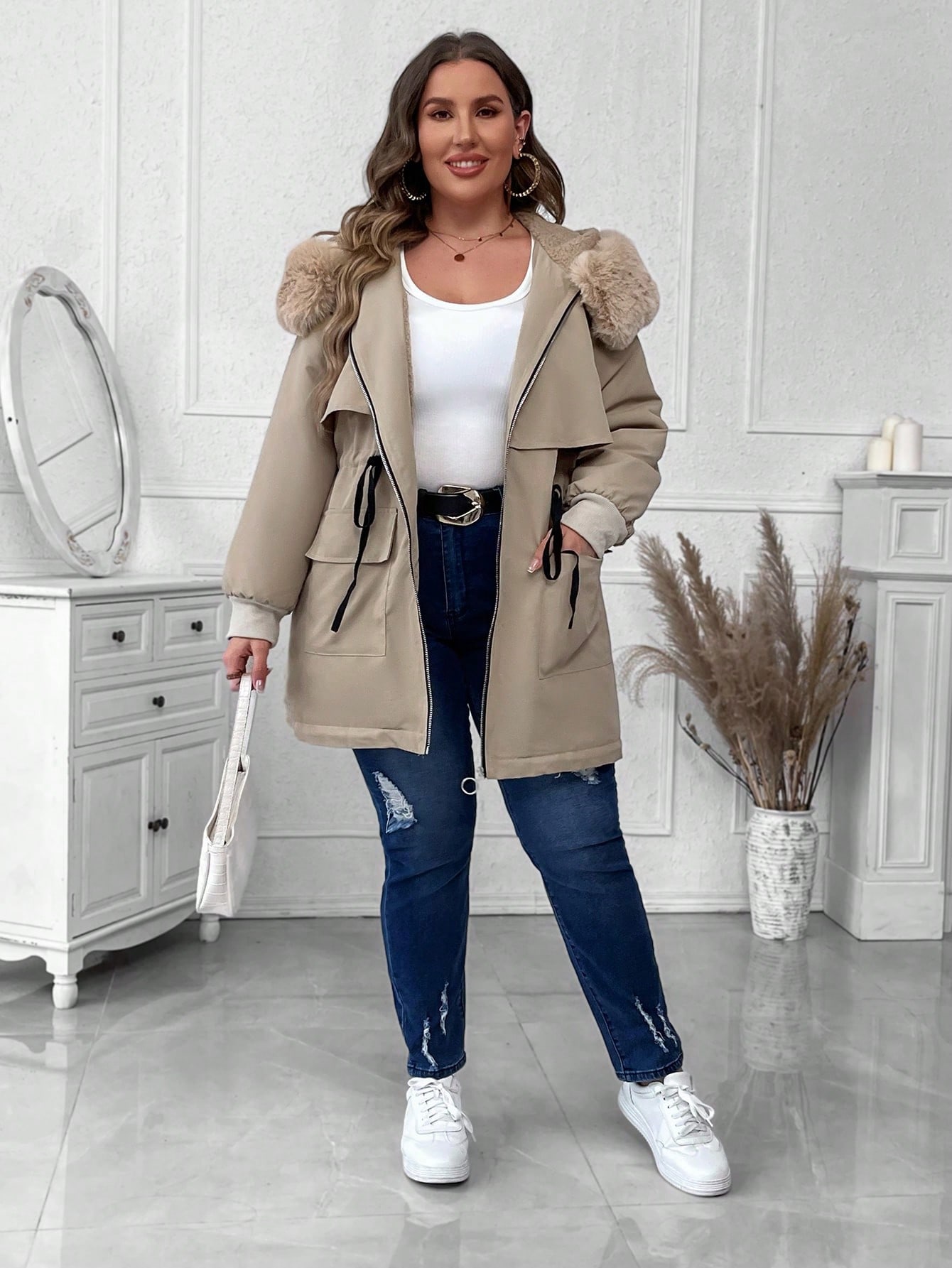 In Casual Plus Size Winter Coats