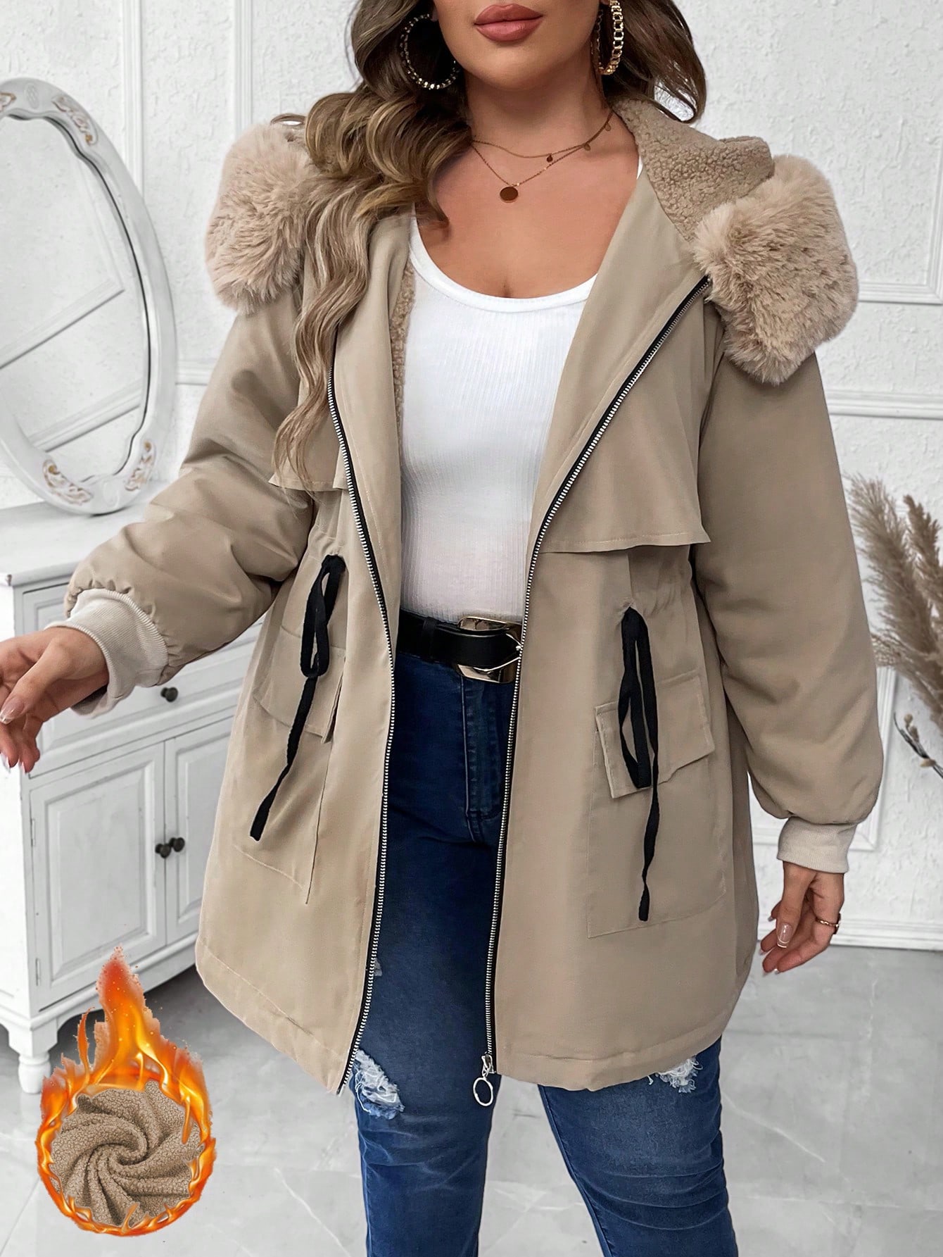 In Casual Plus Size Winter Coats