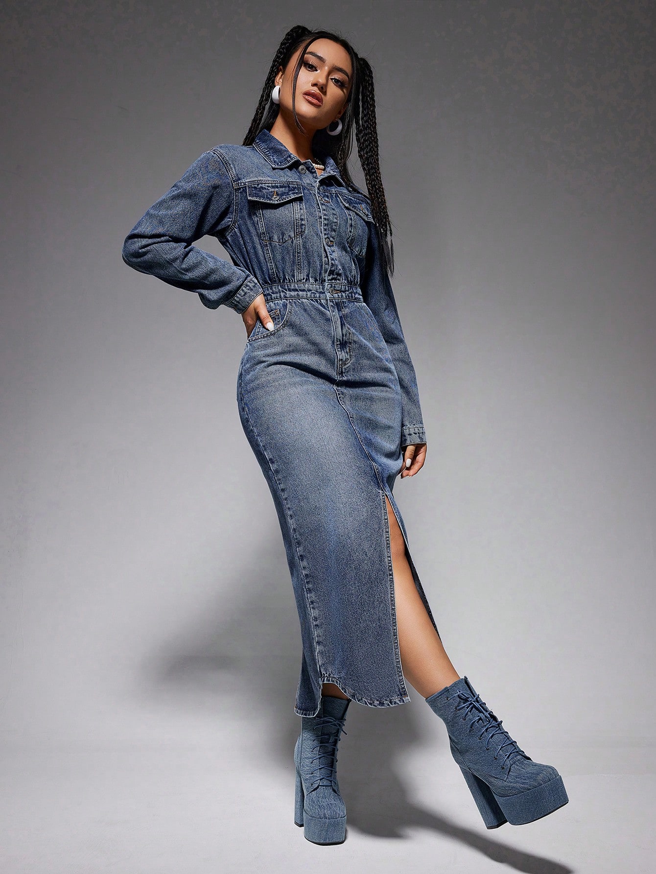 In Blue Women Denim Dresses