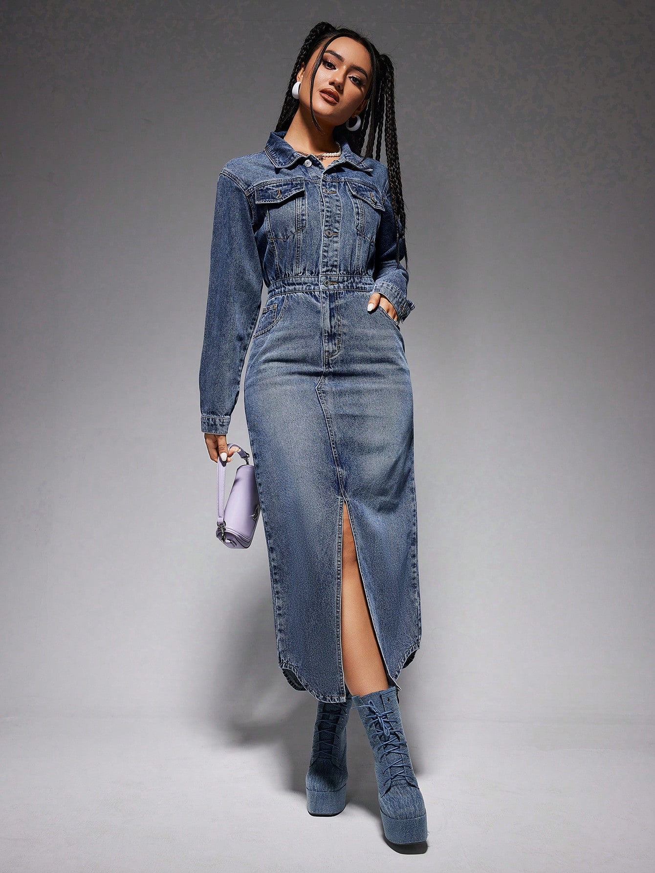 In Blue Women Denim Dresses