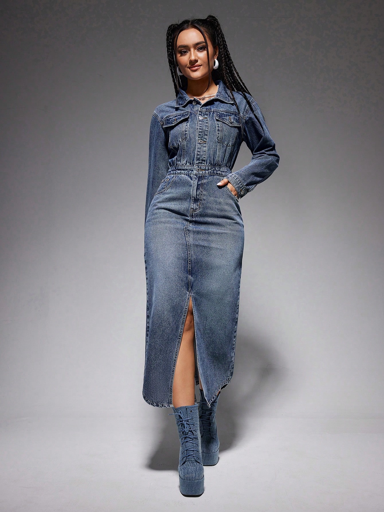 In Blue Women Denim Dresses