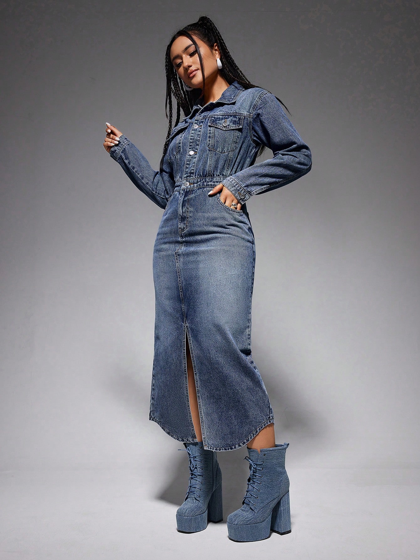 In Blue Women Denim Dresses