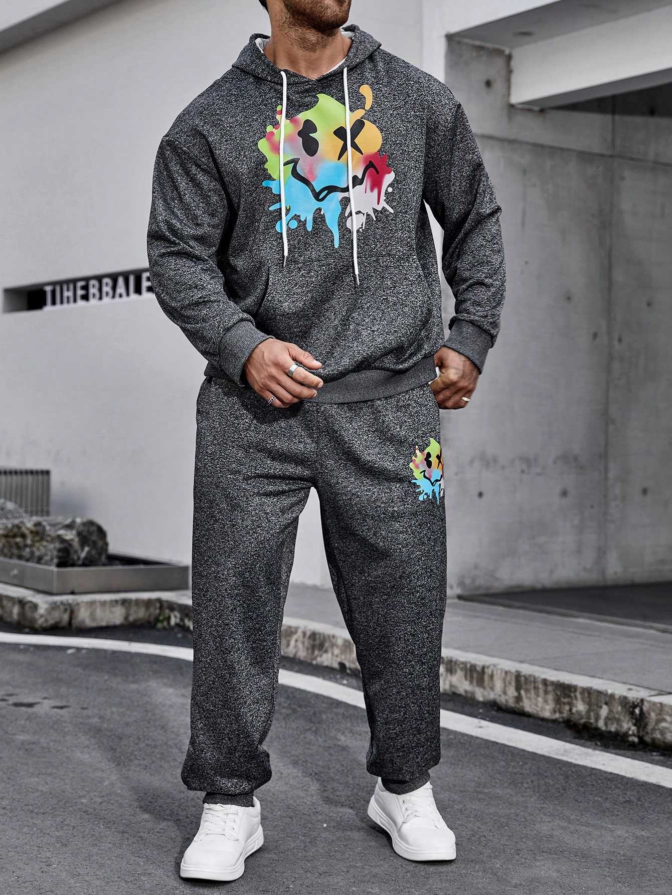 Men Plus Size Hoodie & Sweatshirt Co-ords