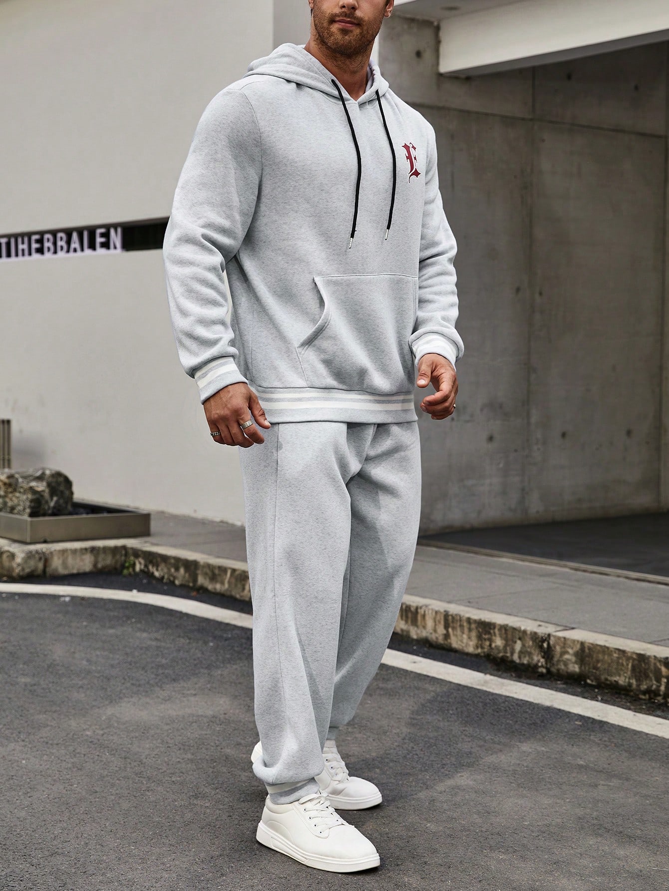 Men Plus Size Hoodie & Sweatshirt Co-ords