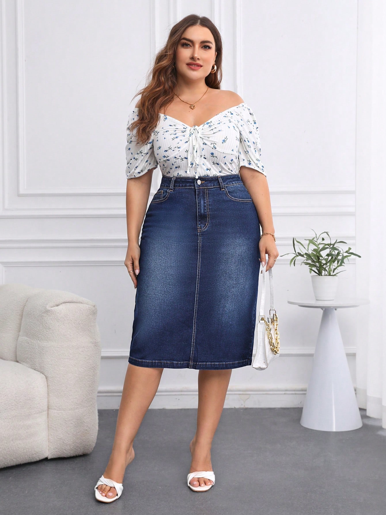 Plus Size Denim Skirts