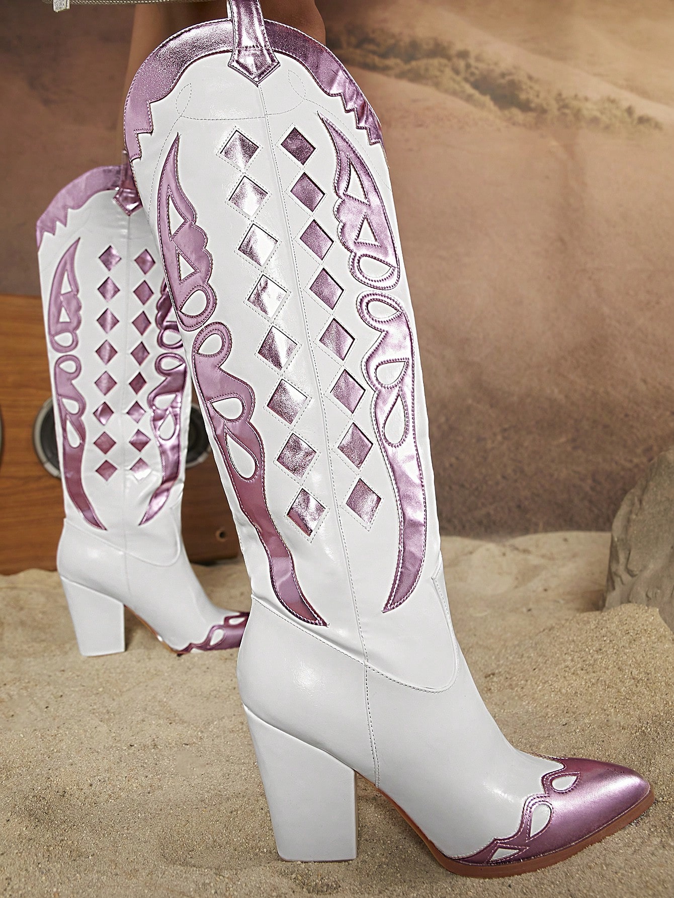 In Pink Women Knee-High Boots