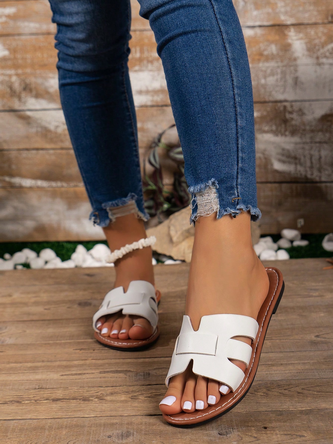 In White Women Flat Sandals