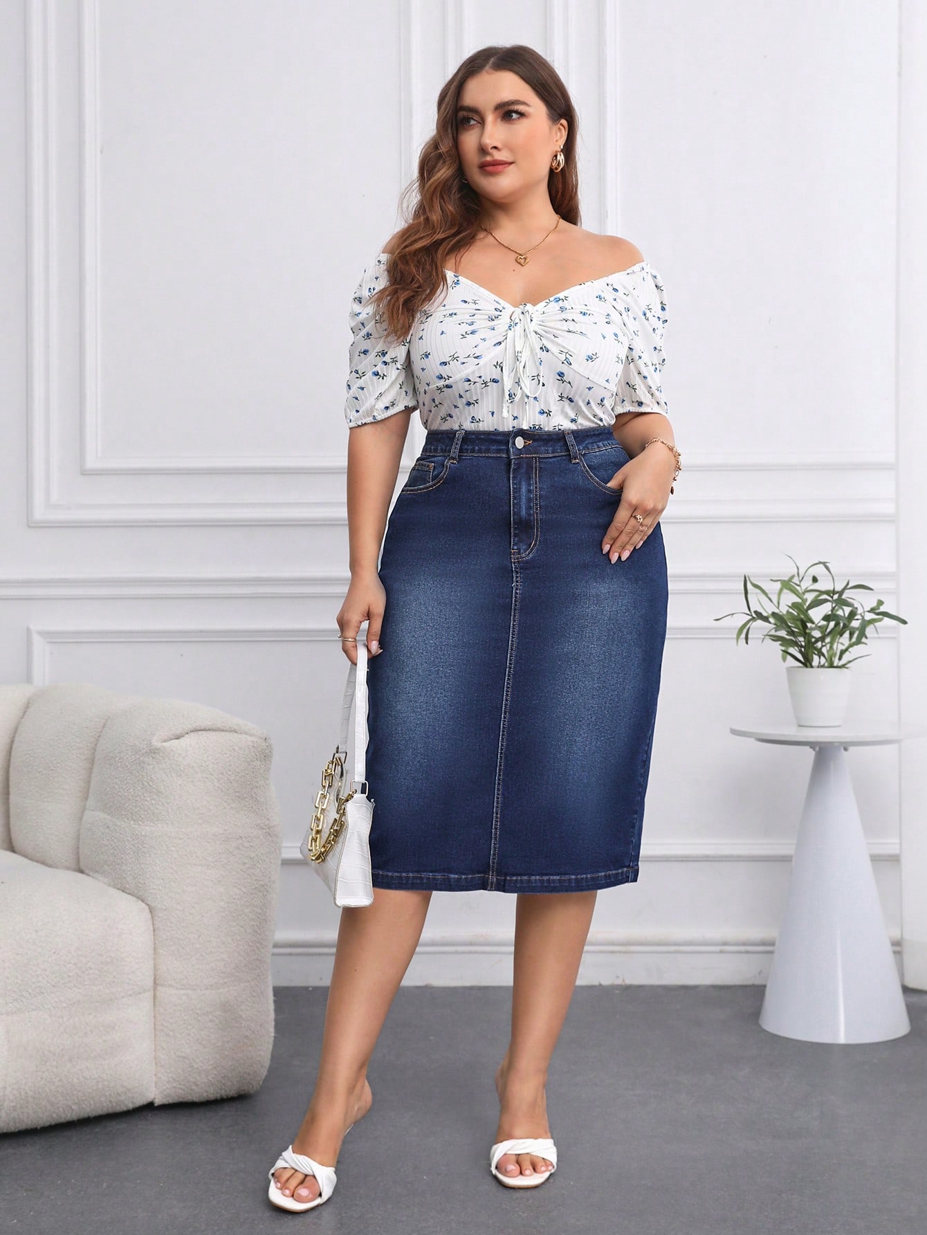 Plus Size Denim Skirts