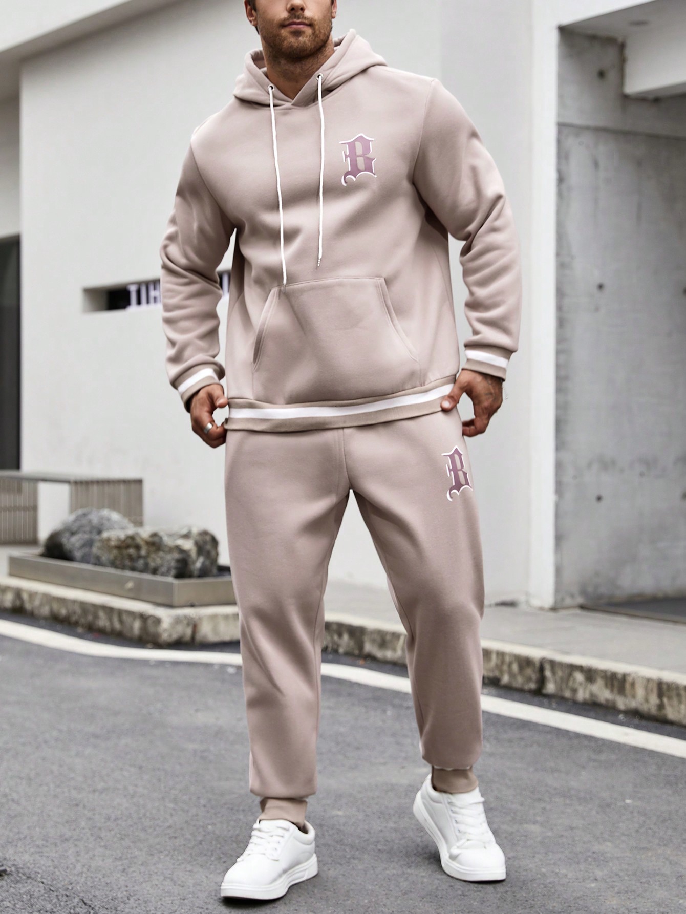 Men Plus Size Hoodie & Sweatshirt Co-ords