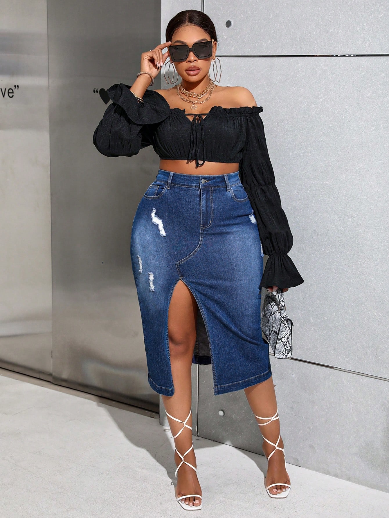 Plus Size Denim Skirts