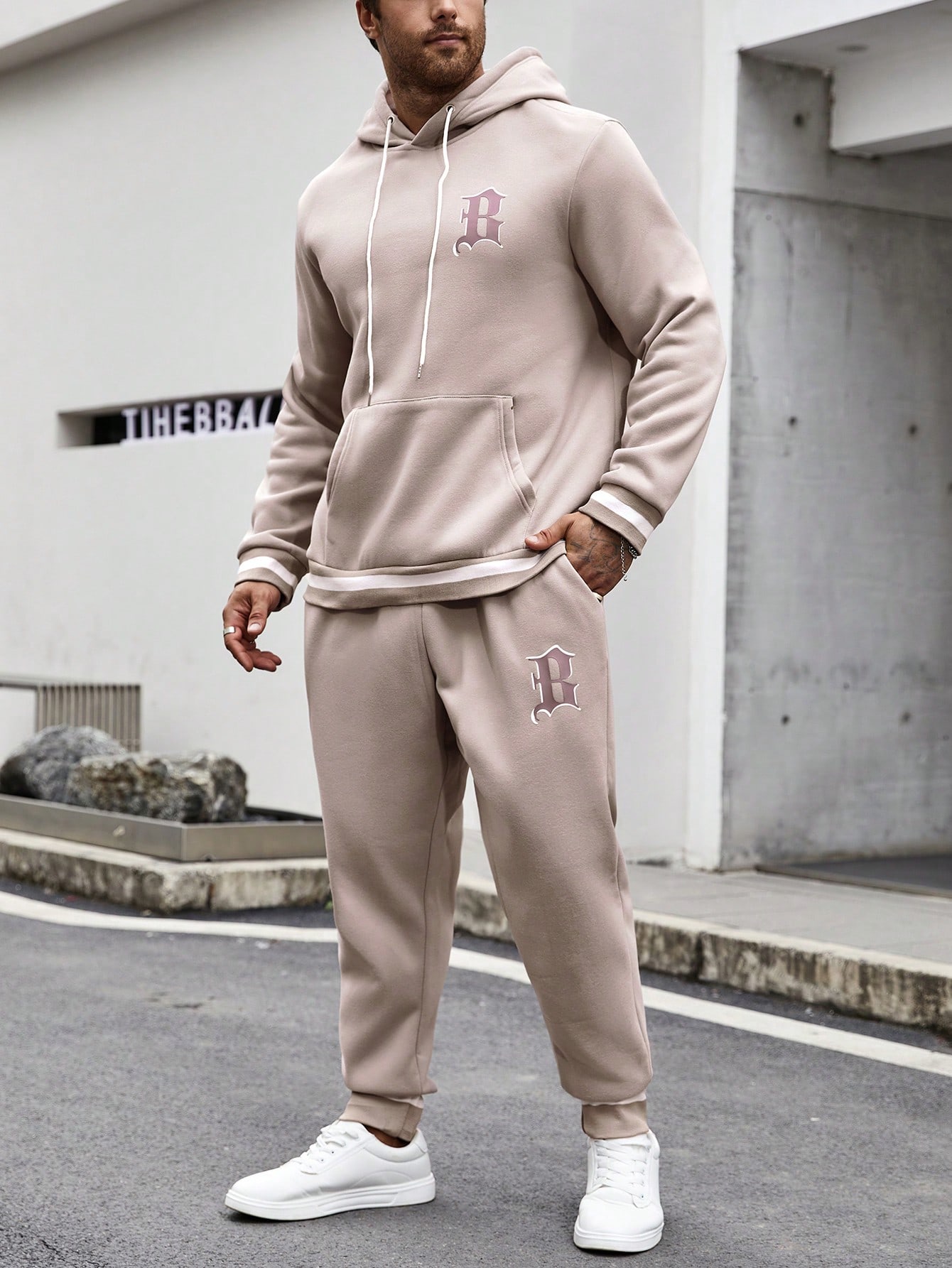 Men Plus Size Hoodie & Sweatshirt Co-ords