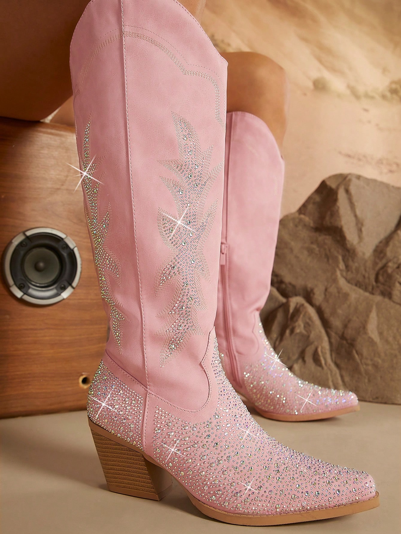 In Pink Women Knee-High Boots