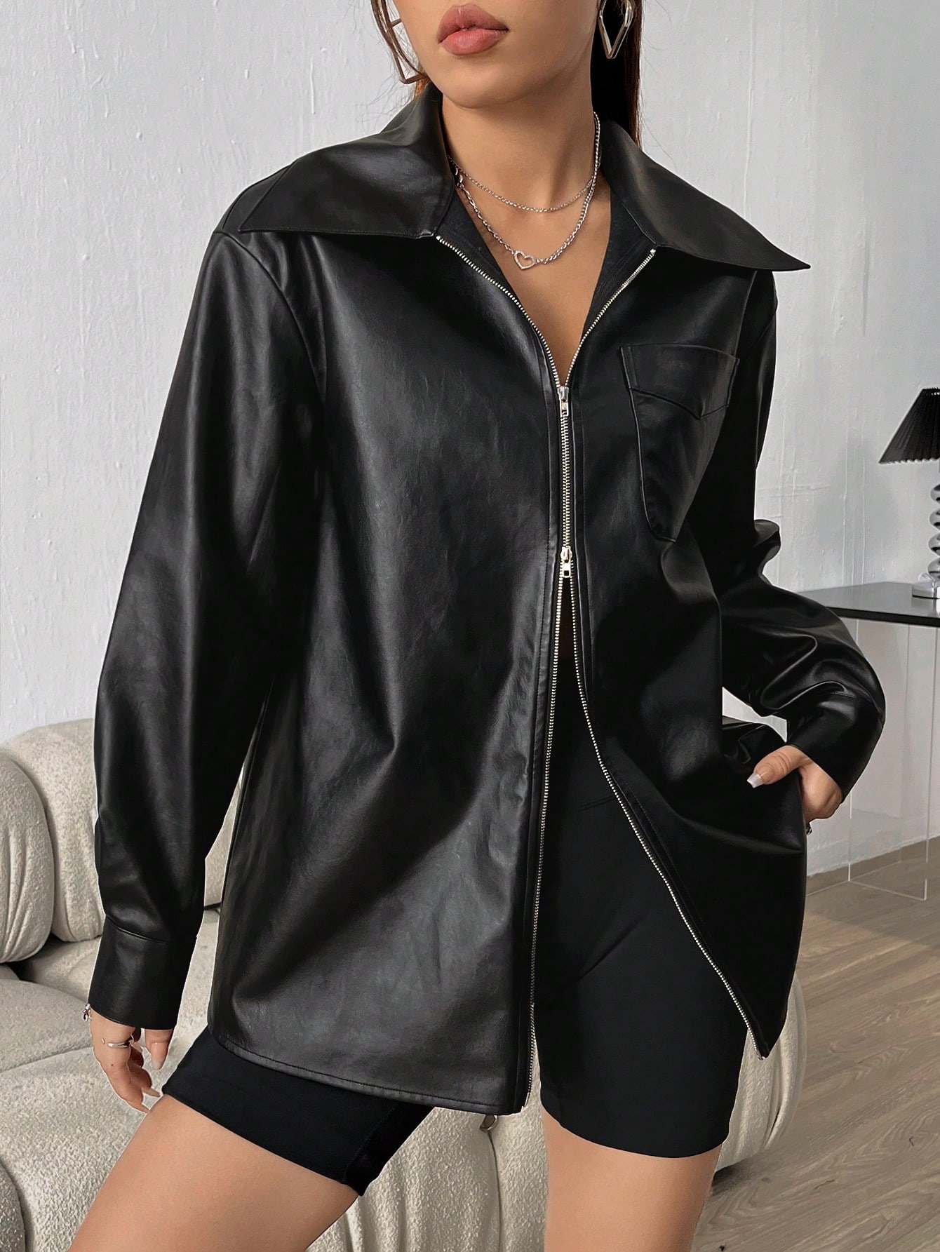 In Long Sleeve Women Coats