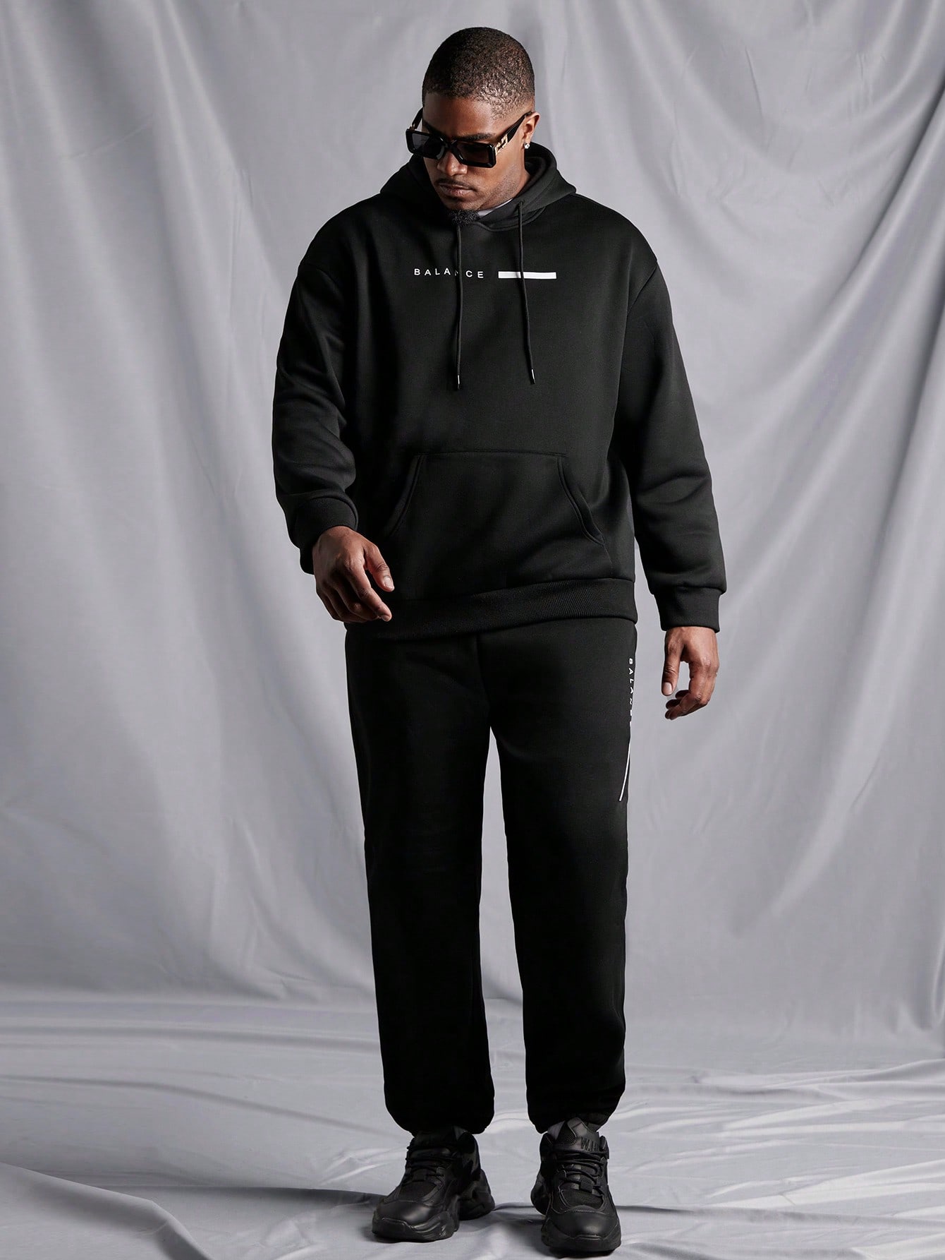 Men Plus Size Hoodie & Sweatshirt Co-ords