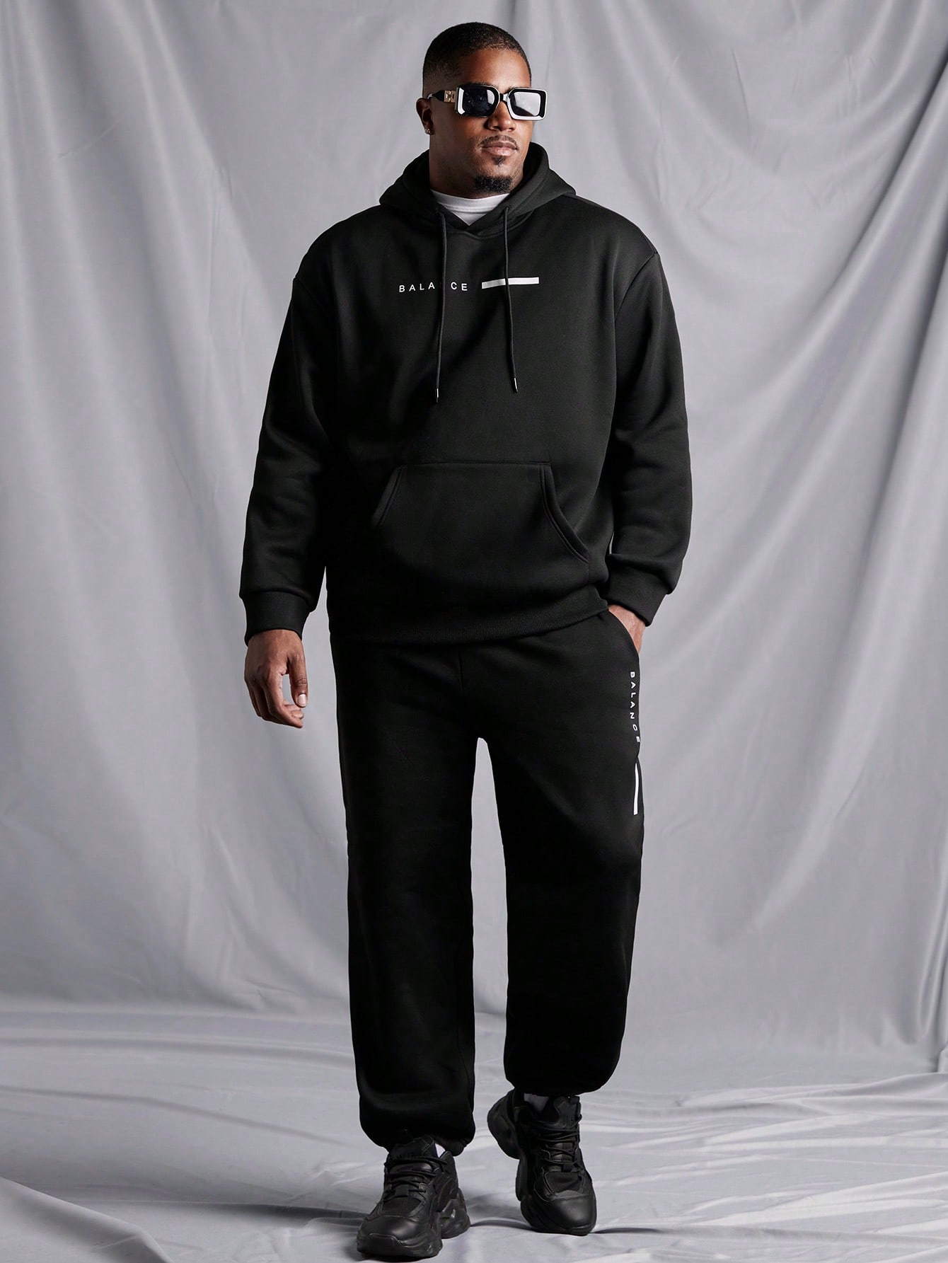 Men Plus Size Hoodie & Sweatshirt Co-ords