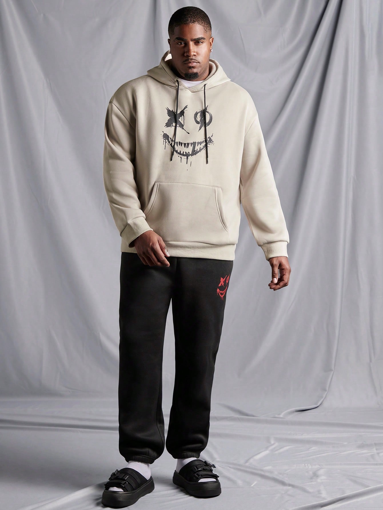 Men Plus Size Hoodie & Sweatshirt Co-ords