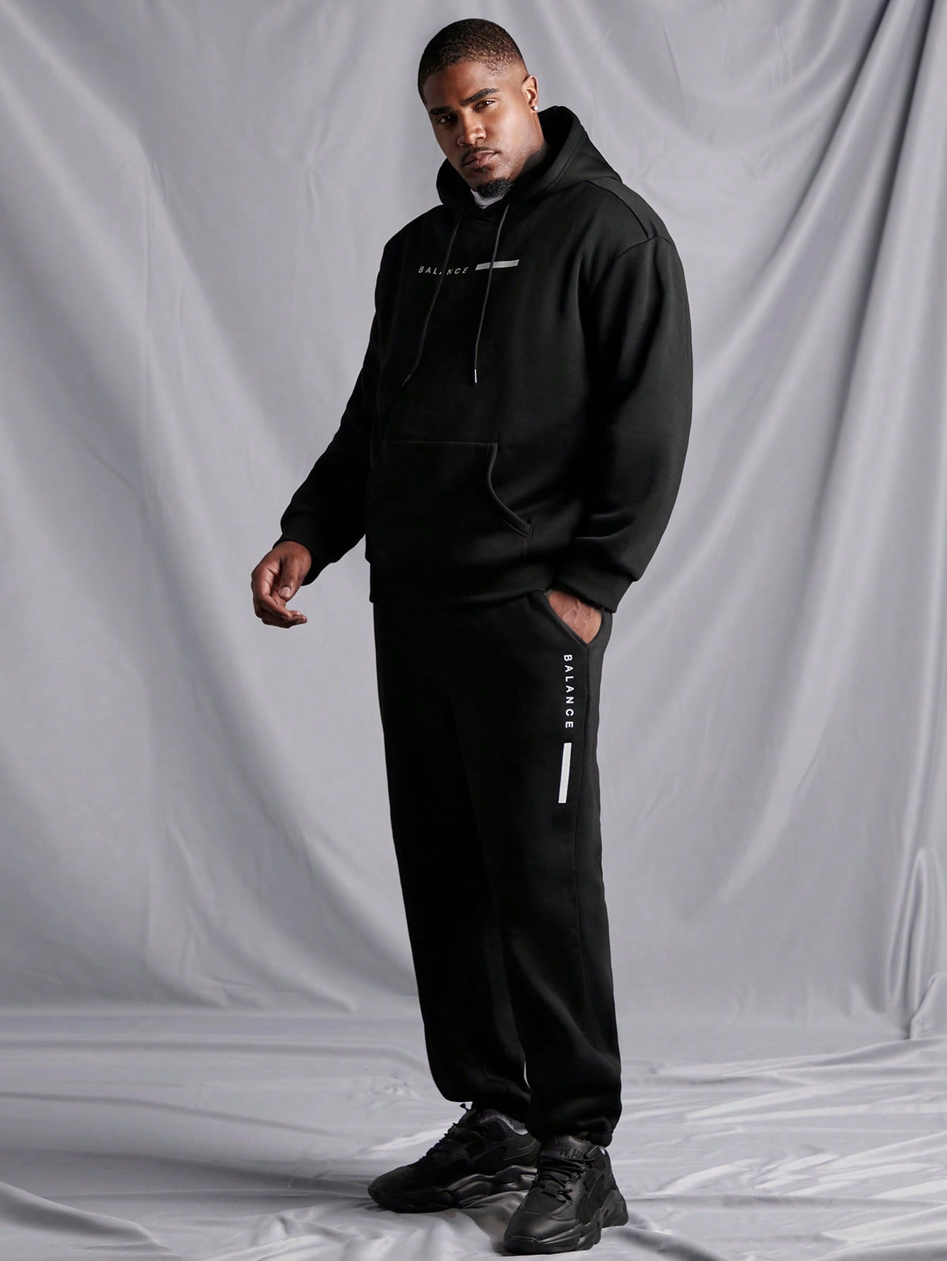 Men Plus Size Hoodie & Sweatshirt Co-ords