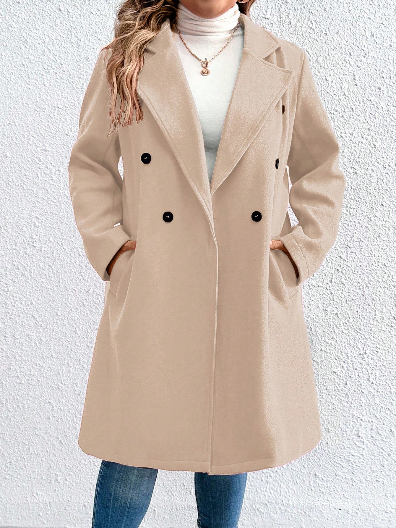 In Long Sleeve Plus Size Overcoats