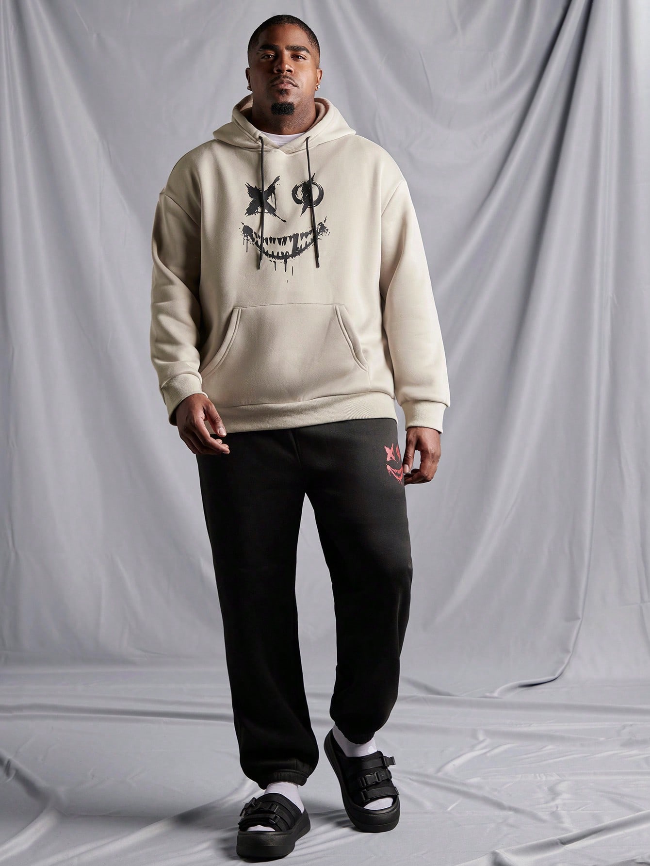 Men Plus Size Hoodie & Sweatshirt Co-ords