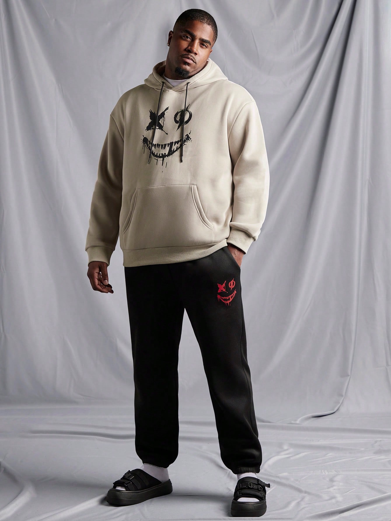 Men Plus Size Hoodie & Sweatshirt Co-ords