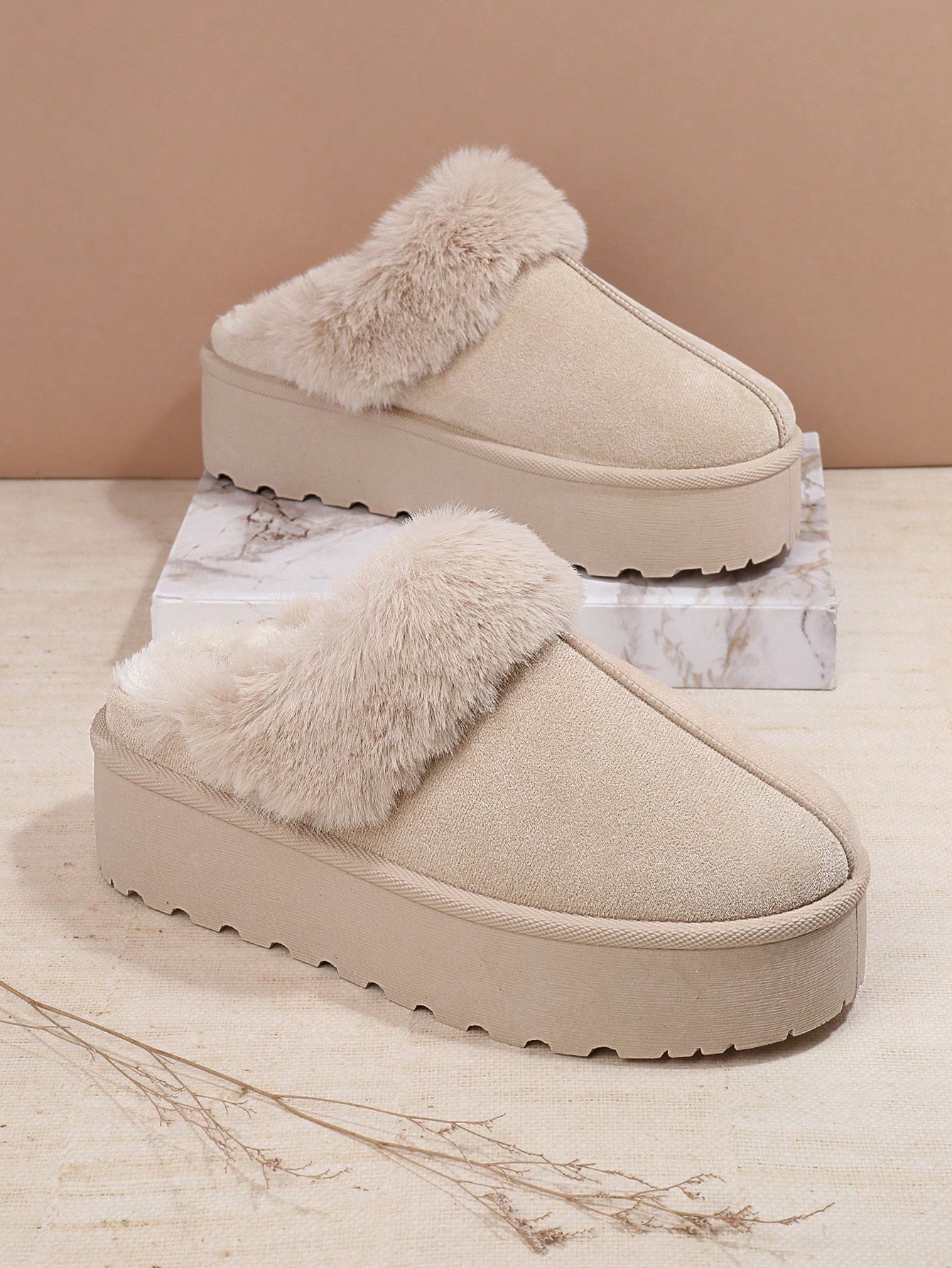 In Beige Women Home Slippers