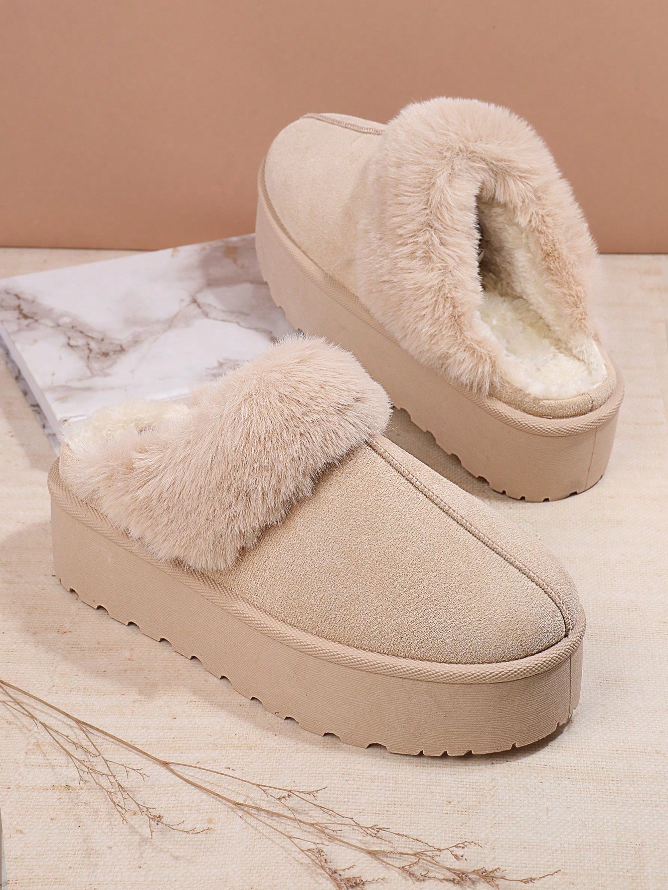 In Beige Women Home Slippers