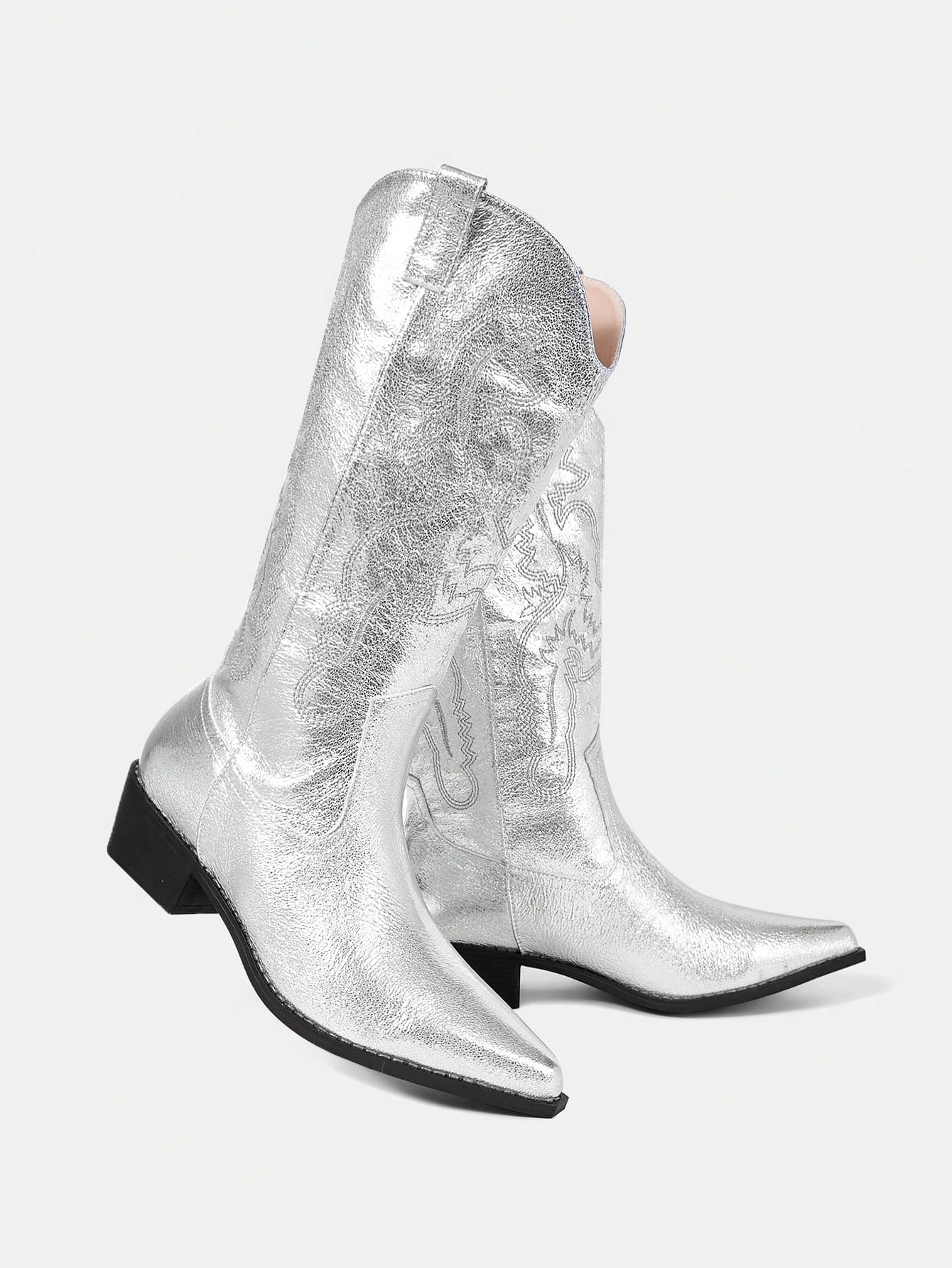 In Silver Women Fashion Boots