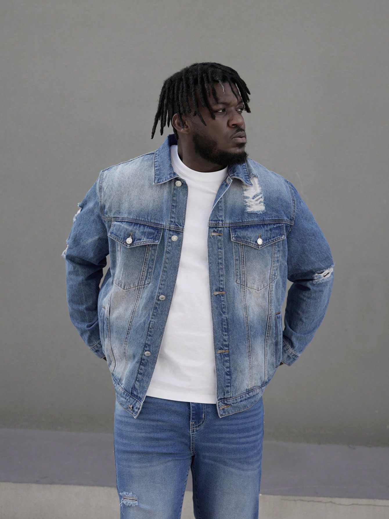 Men Plus Size Denim Jackets