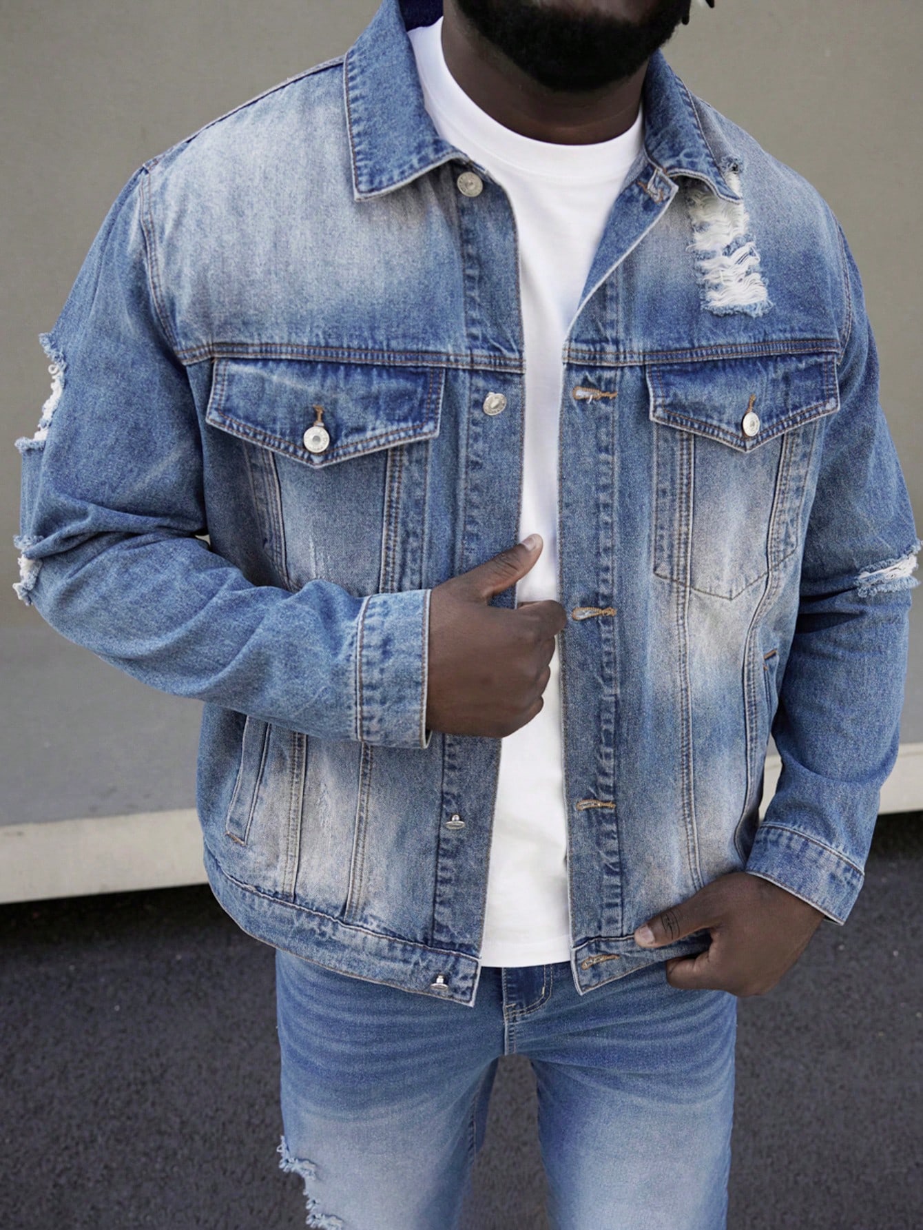 Men Plus Size Denim Jackets