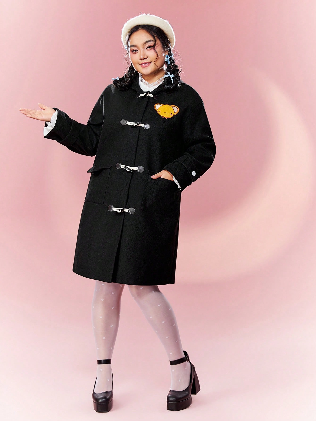 In Long Sleeve Plus Size Overcoats