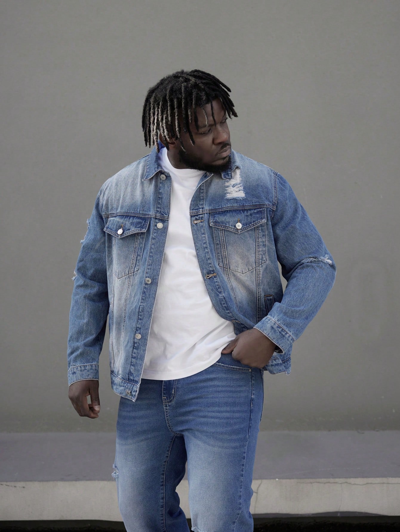 Men Plus Size Denim Jackets