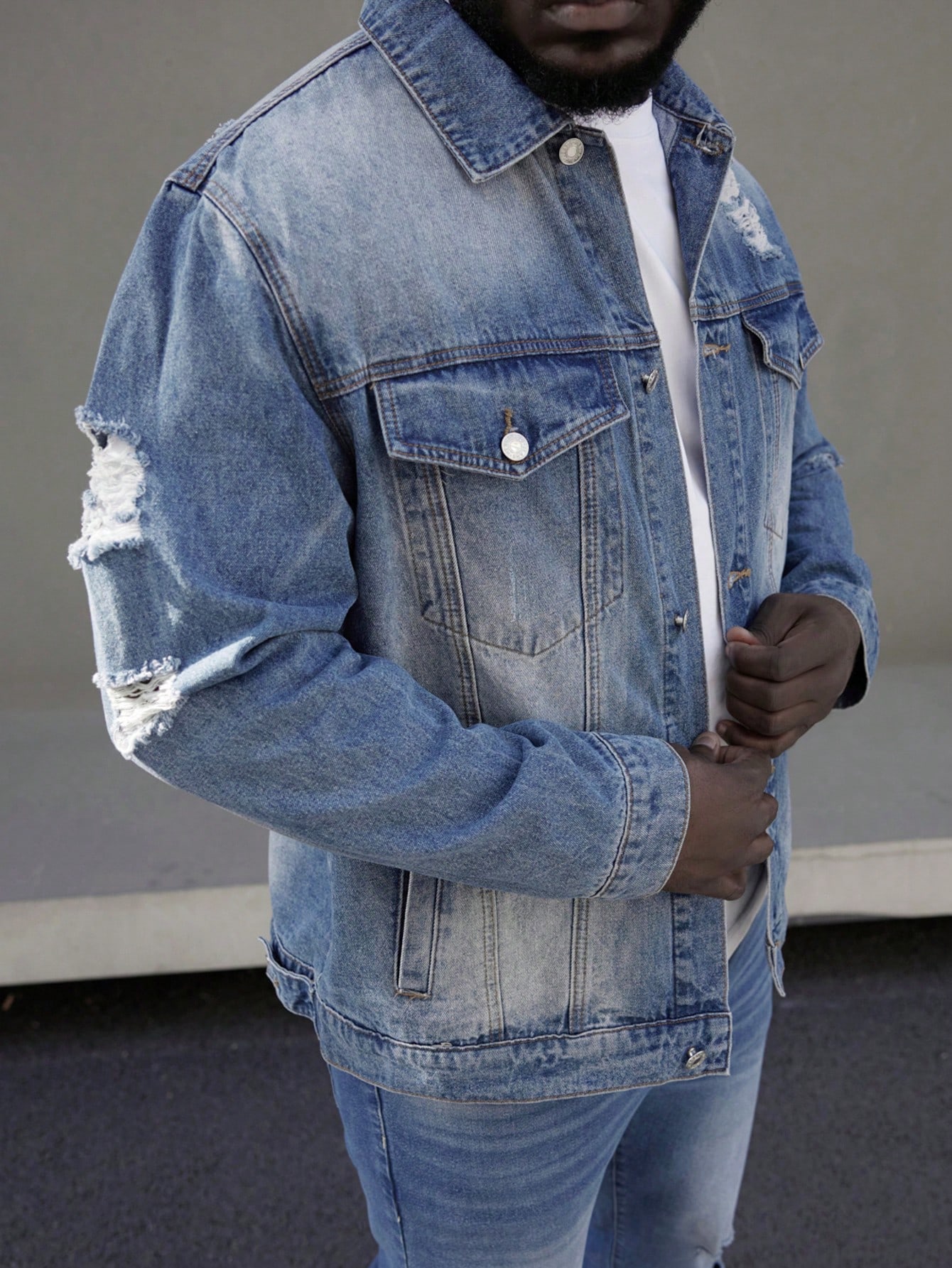 Men Plus Size Denim Jackets