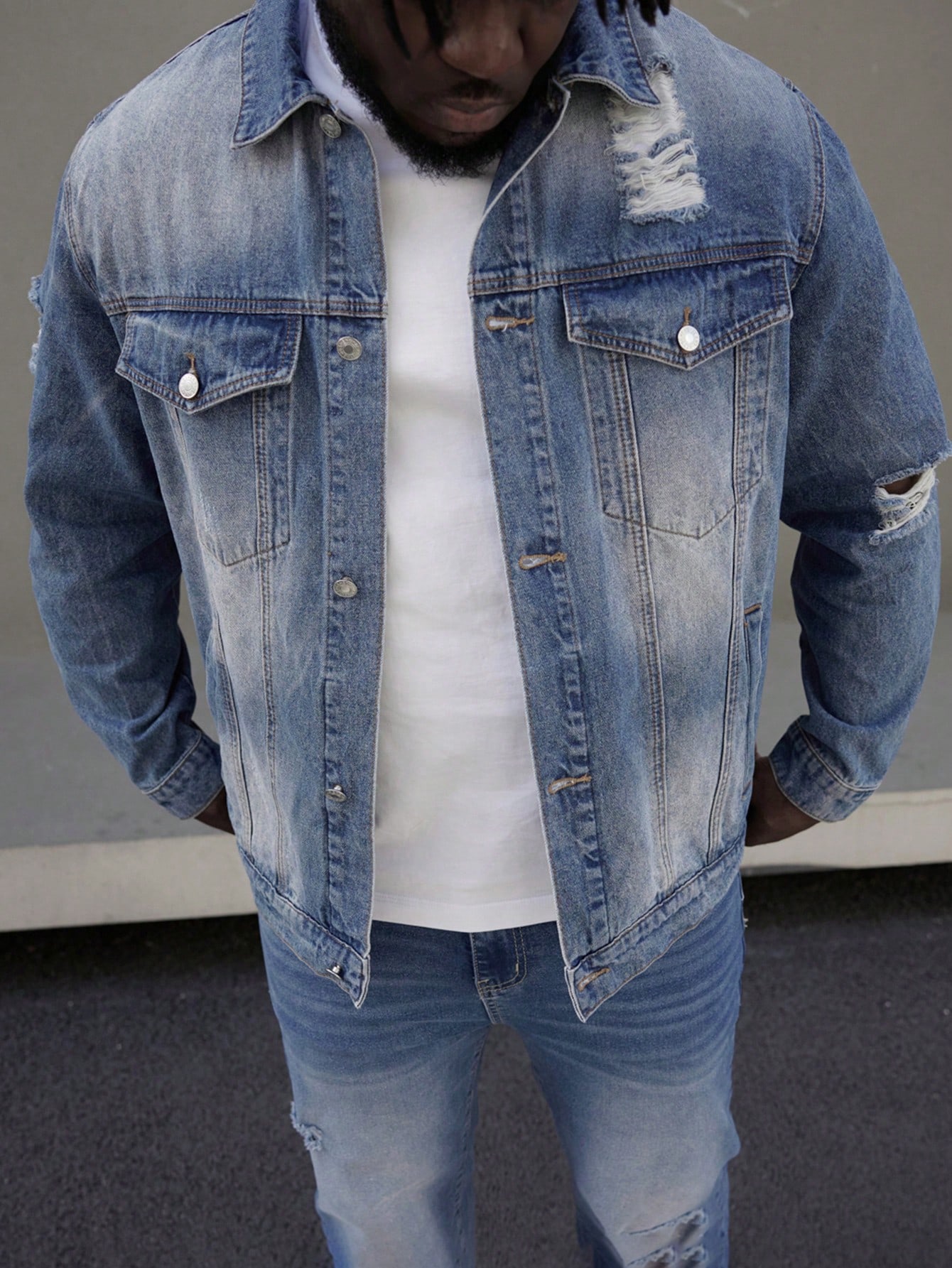 Men Plus Size Denim Jackets