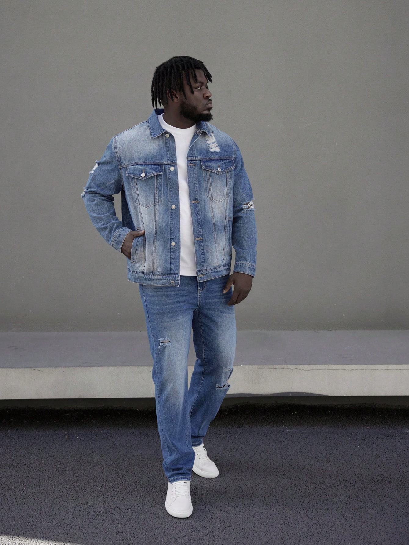 Men Plus Size Denim Jackets