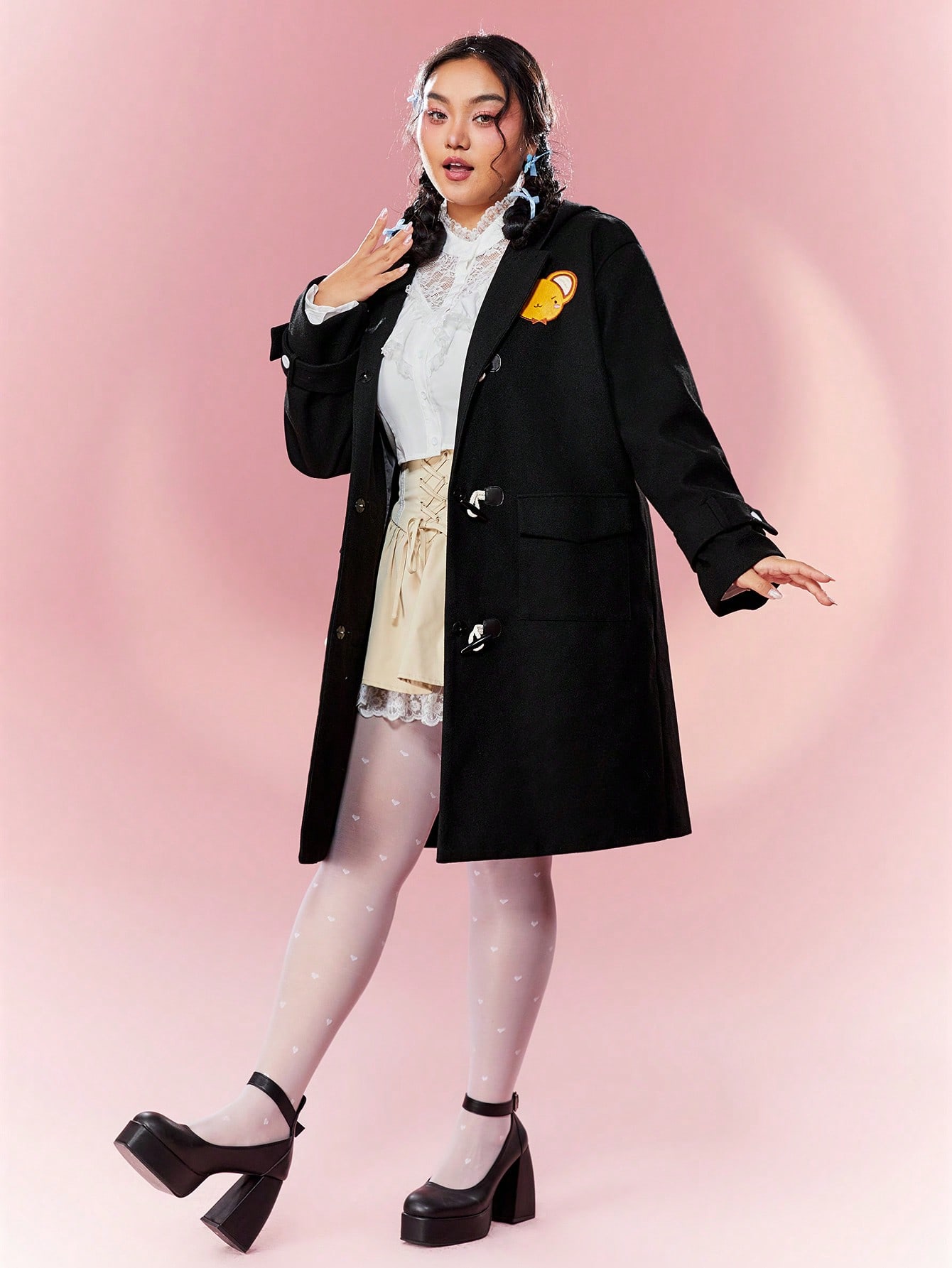 In Long Sleeve Plus Size Overcoats