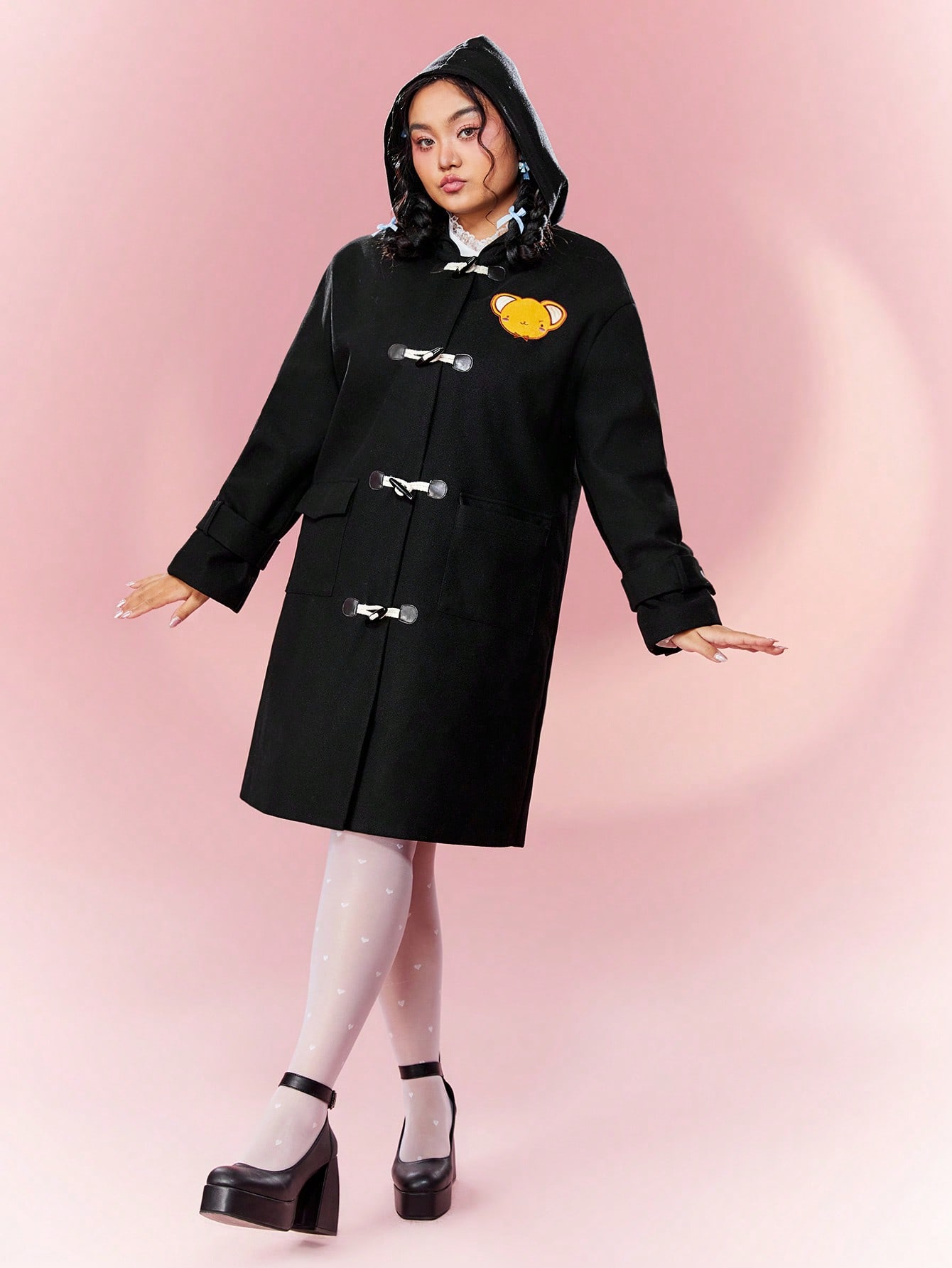 In Long Sleeve Plus Size Overcoats