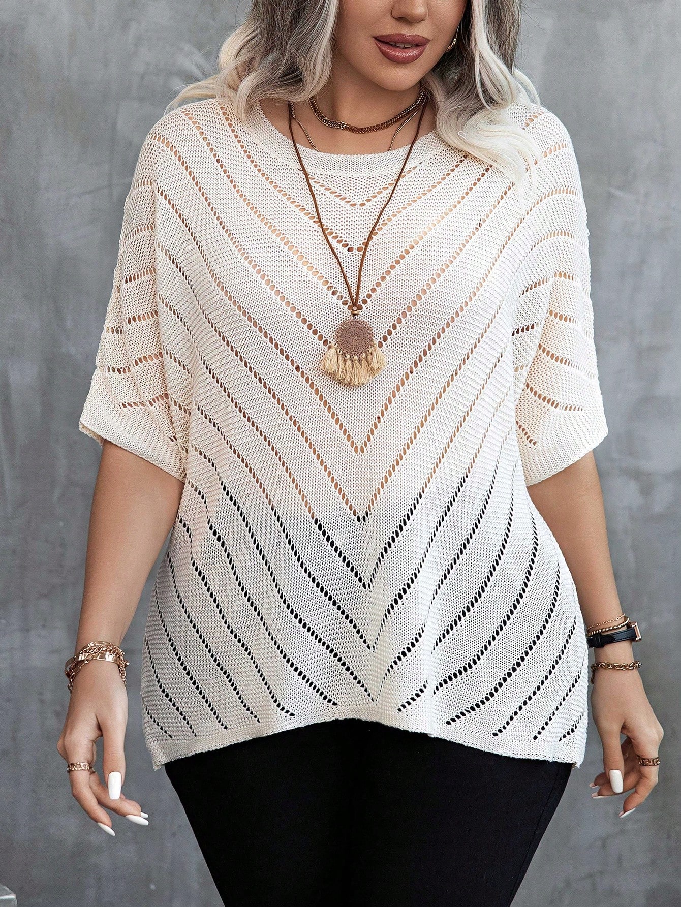 In Casual Plus Size Knit Tops