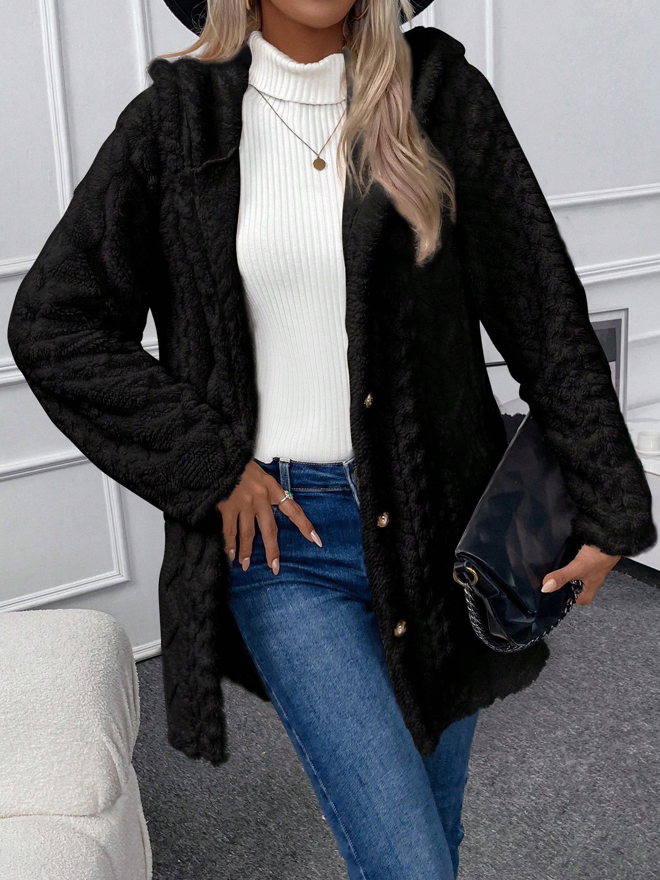 In Long Sleeve Women Coats