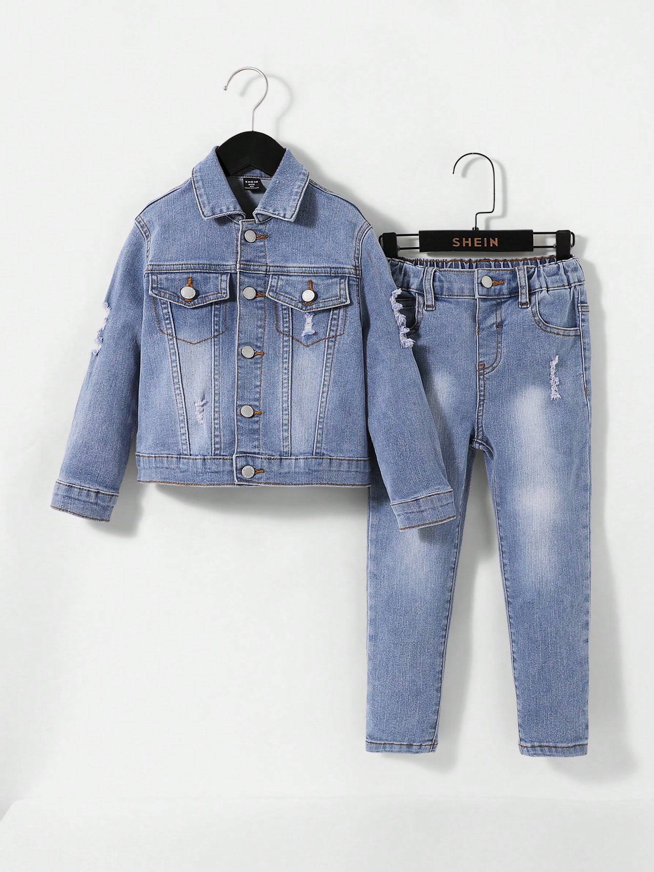 Young Boys Denim Two-piece Outfits