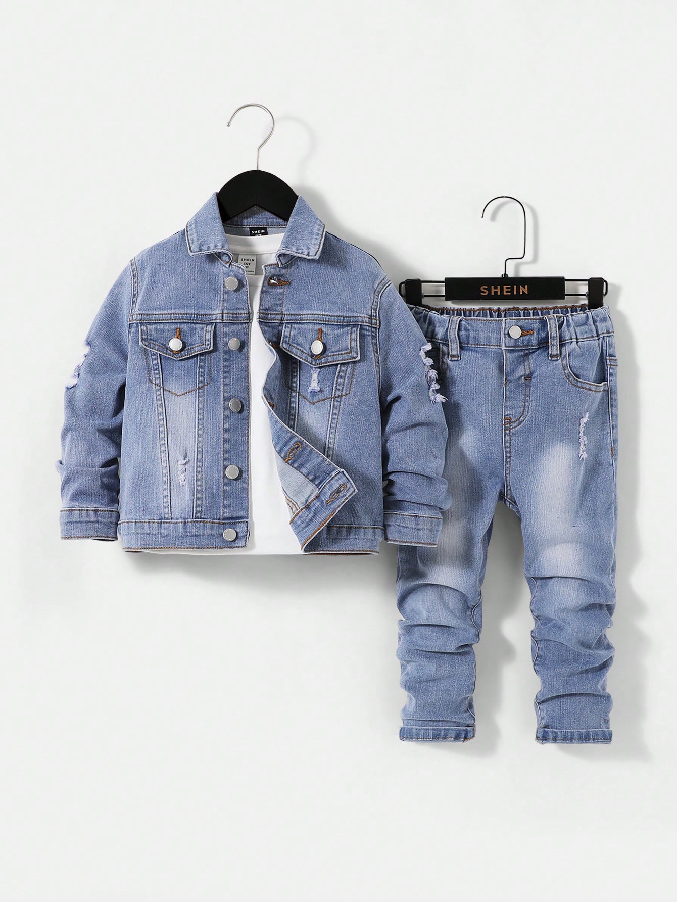 Young Boys Denim Two-piece Outfits