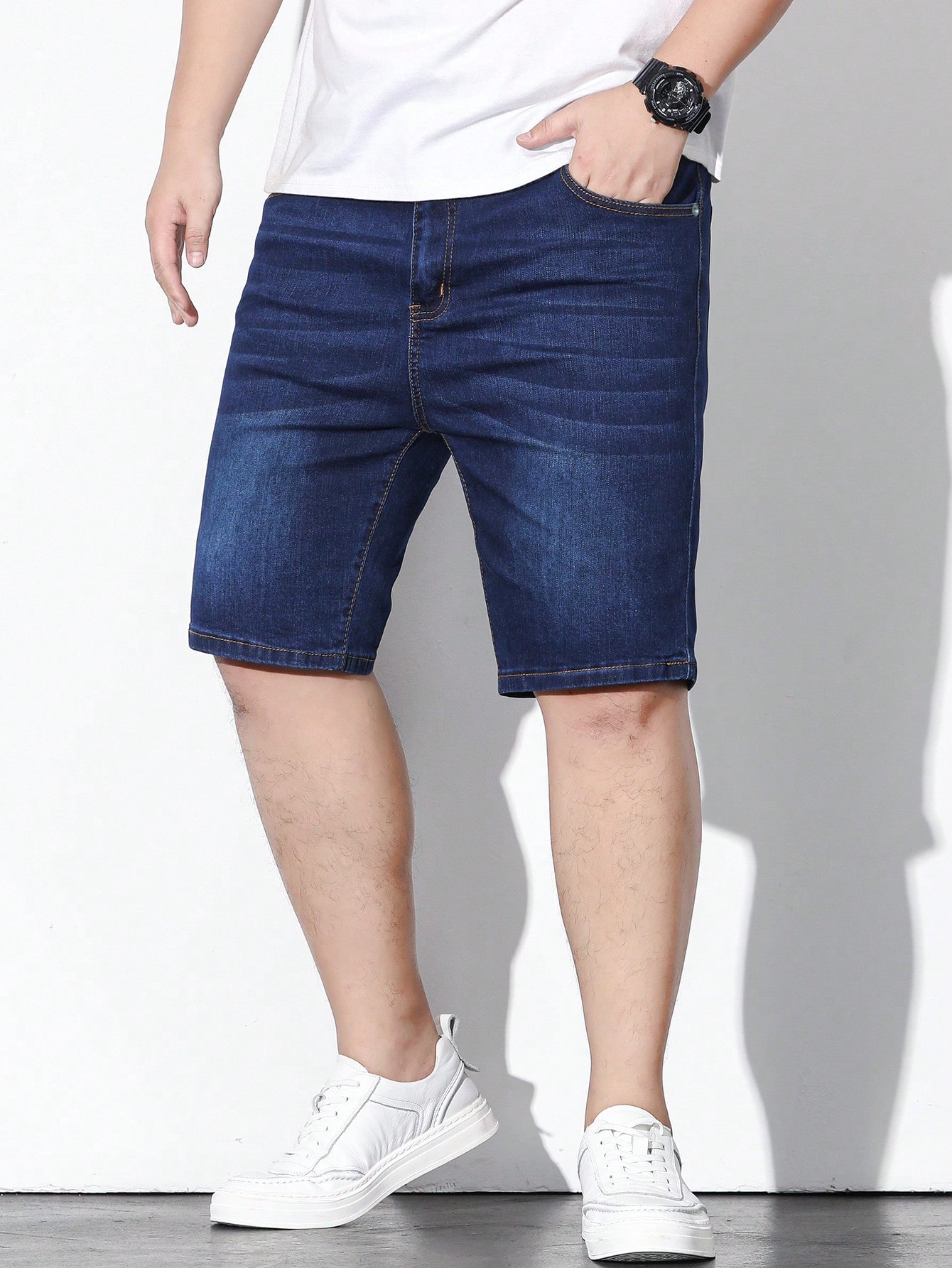 Men Plus Size Denim Shorts