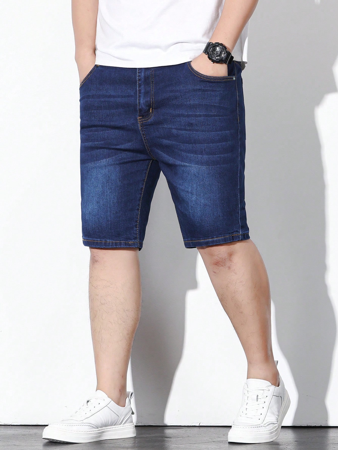 Men Plus Size Denim Shorts