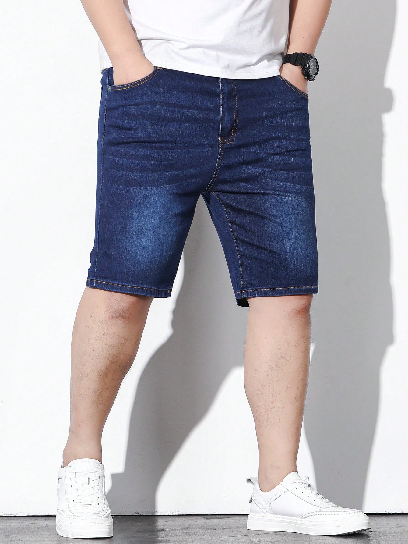 Men Plus Size Denim Shorts