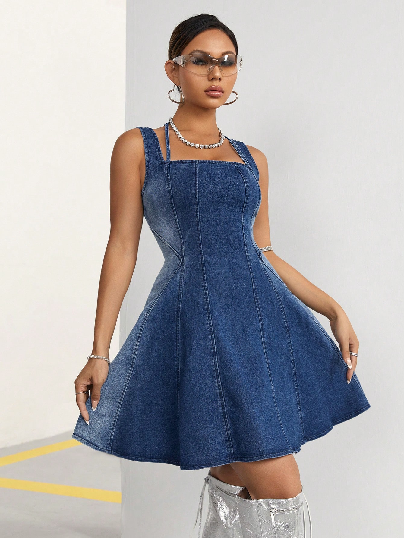 In Blue Women Denim Dresses