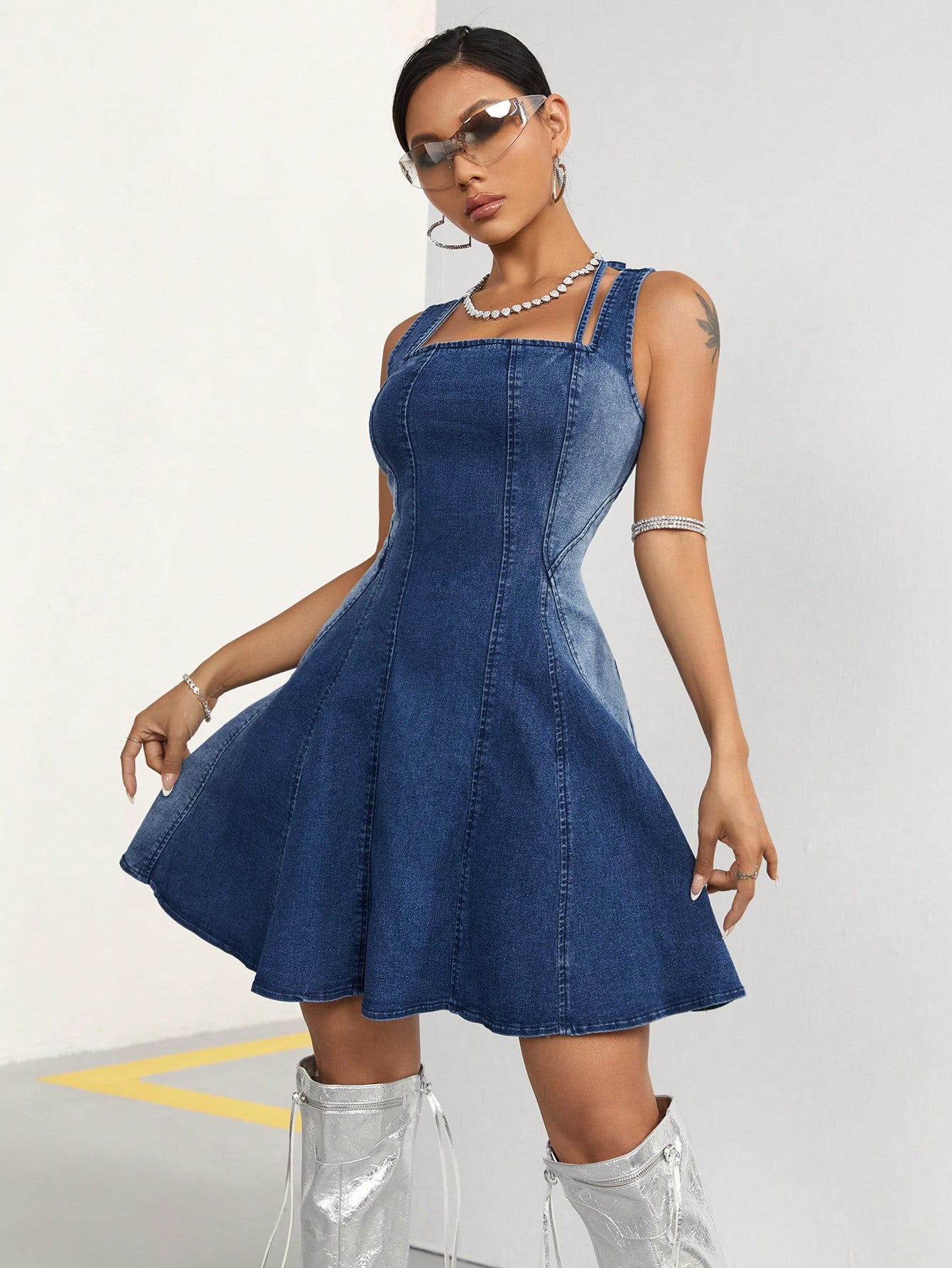 In Blue Women Denim Dresses