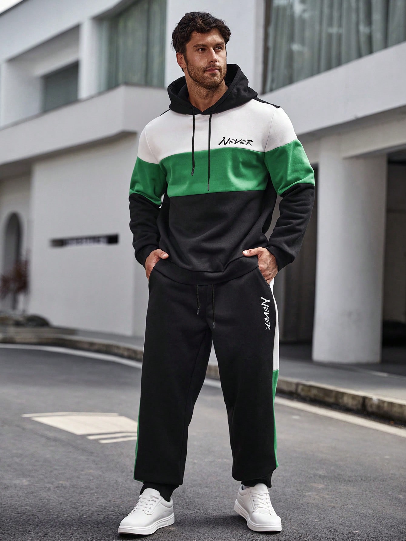 Men Plus Size Hoodie & Sweatshirt Co-ords