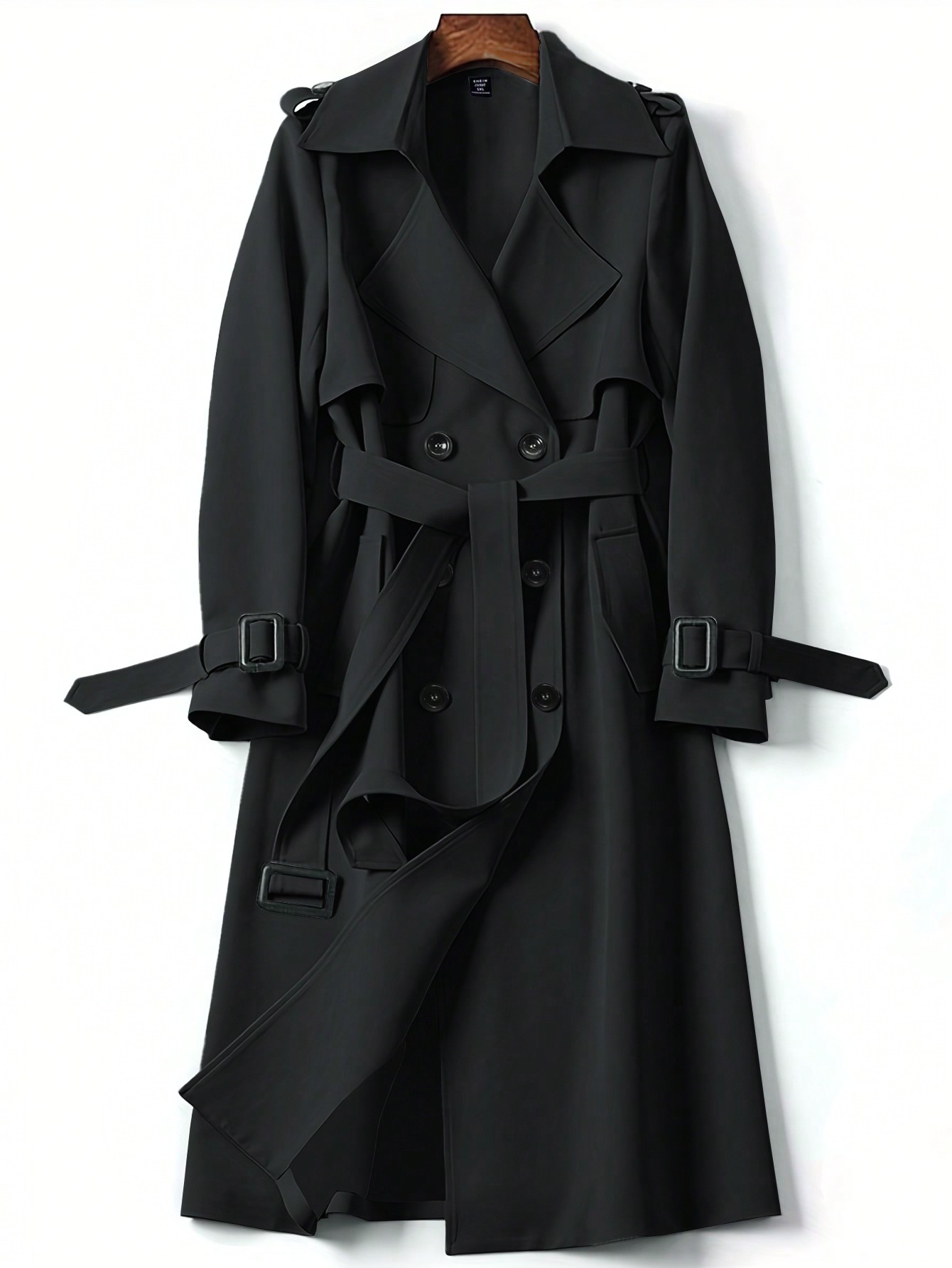 In Long Sleeve Plus Size Trench Coats