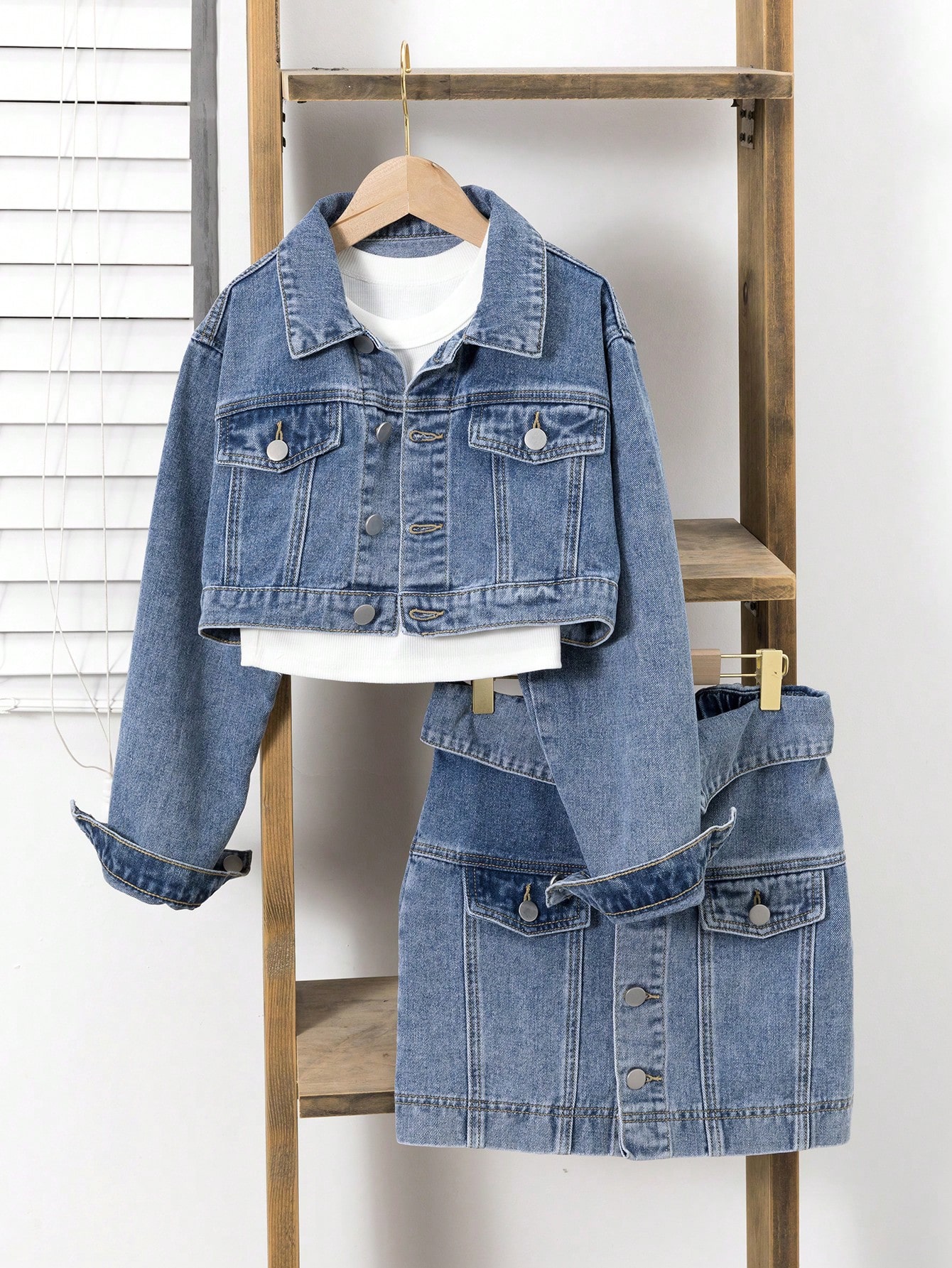 Tween Girls Denim Two-piece Outfits